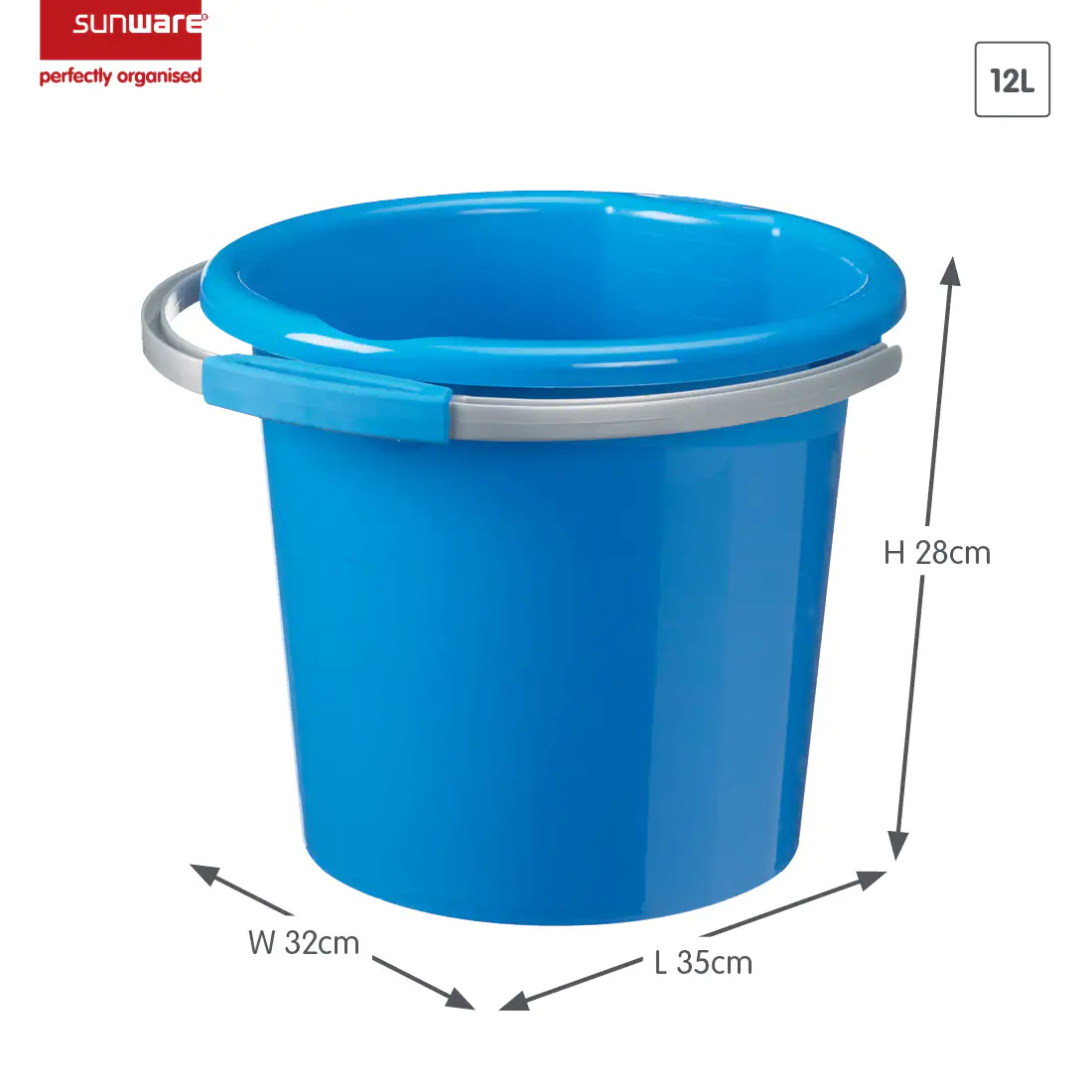 Sunware Eimer Water Line 12 L blau