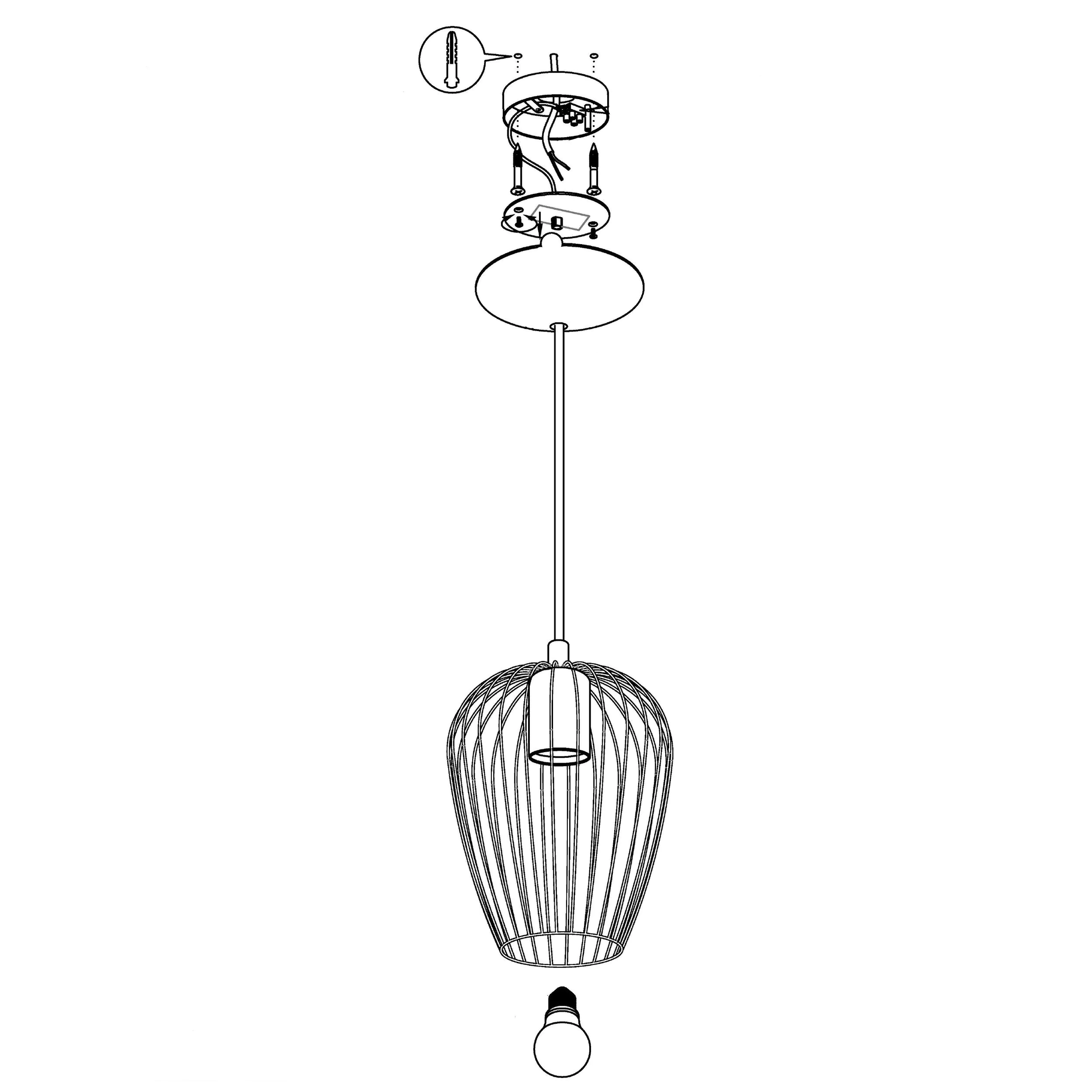 Eglo Pendelleuchte Newtown schwarz Ø 16 cm E27, max. 60 W