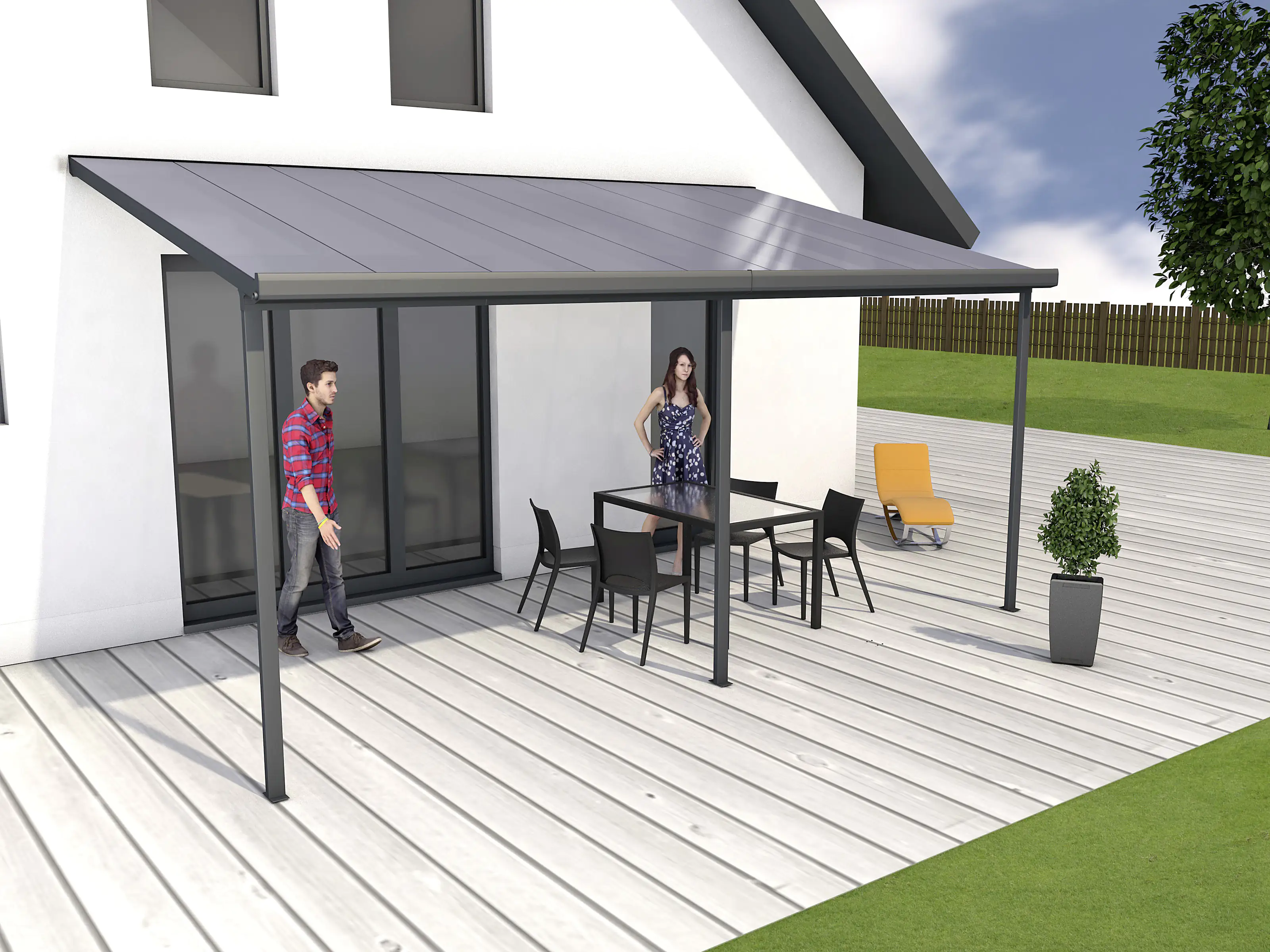 Gutta Terrassenüberdachung Basic 546x306cm anthrazit