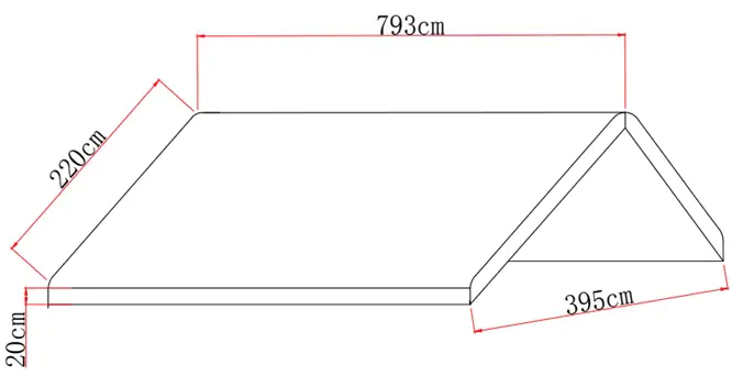 TrendLine Ersatzdach zu Großraumzelt 400 x 800 cm grün-weiß