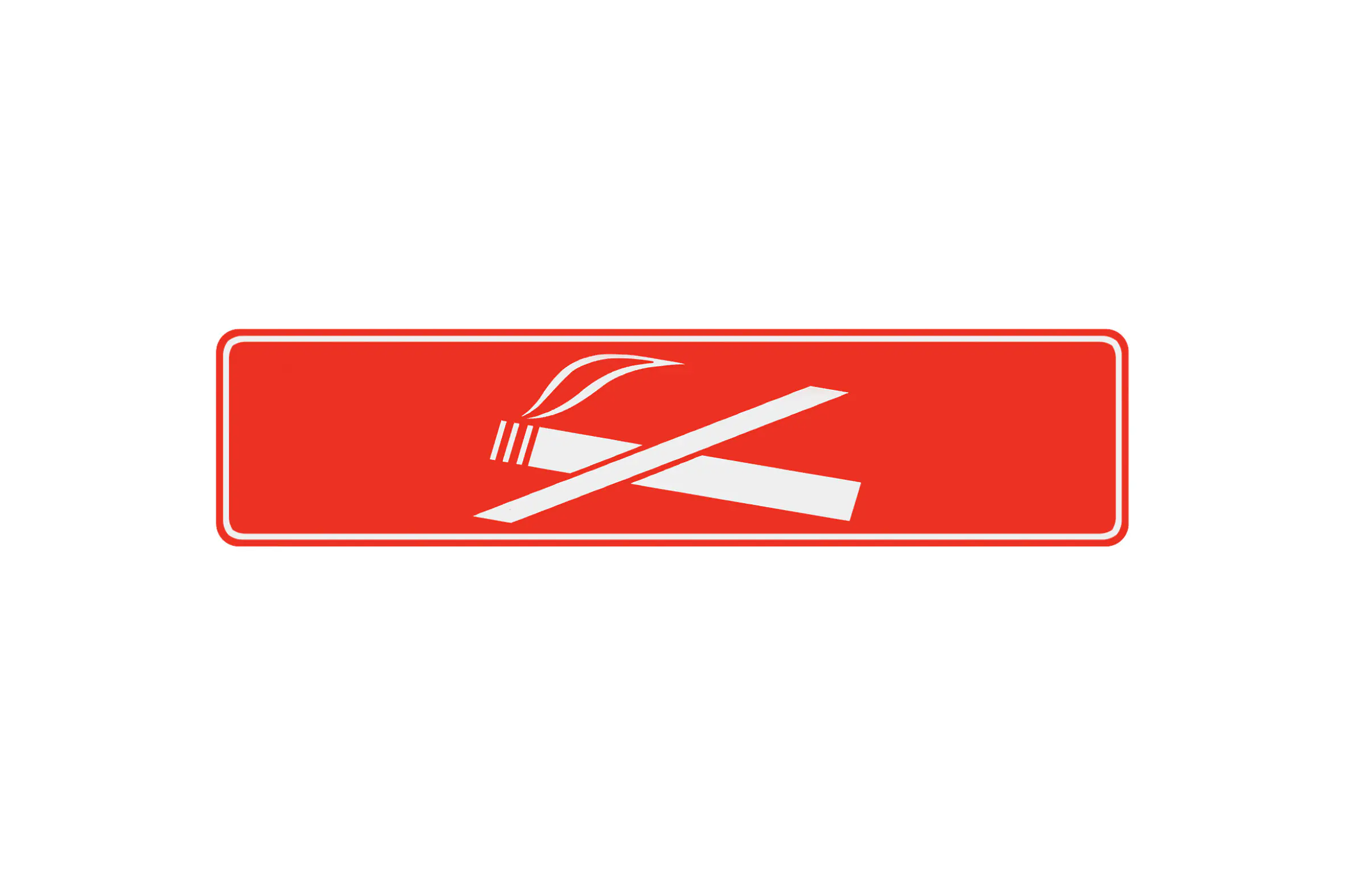 Conmetall Aufkleber Rauchverbot PVC 20 x 4,8 cm rot/weiß