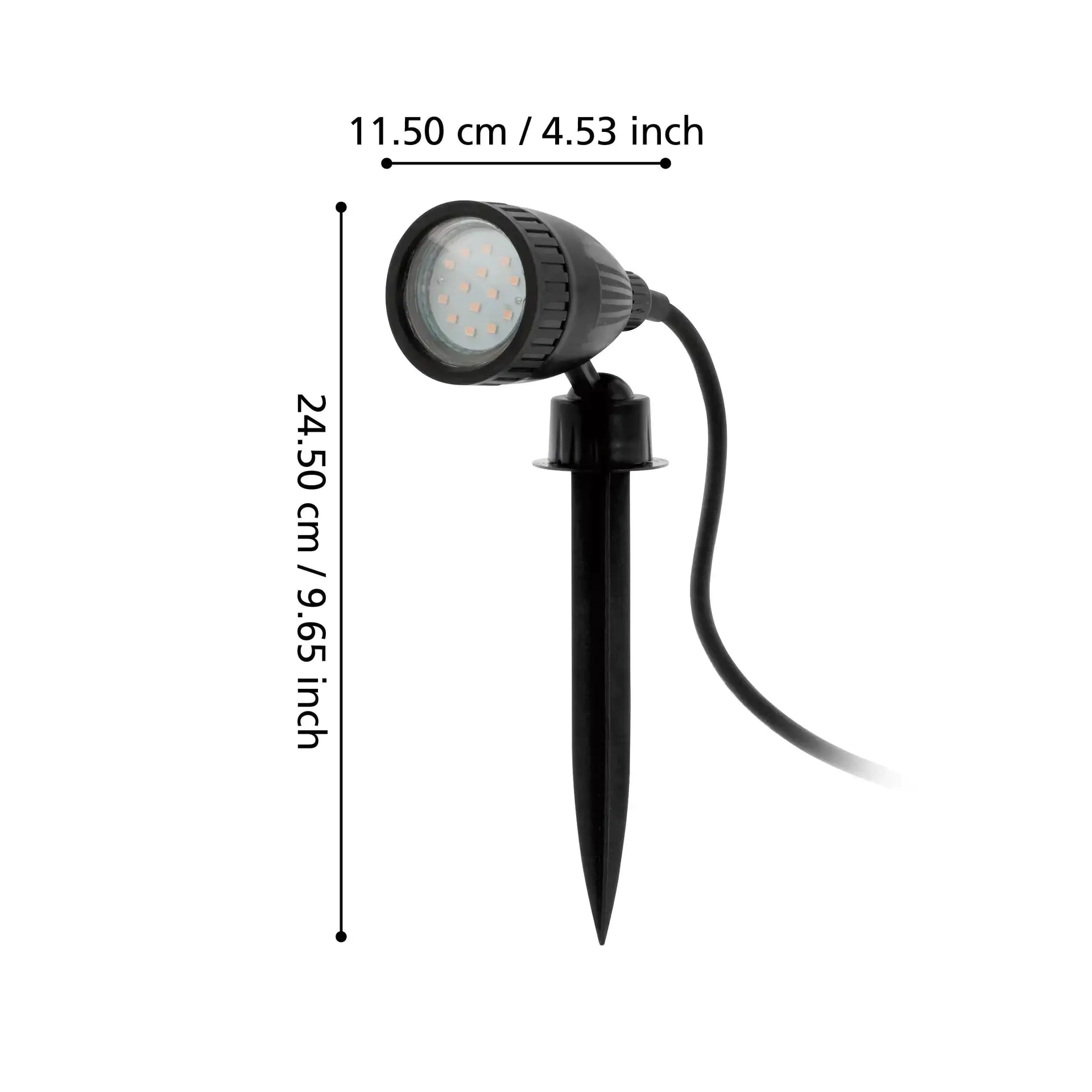Eglo LED Außen-Strahler Nema 1 schwarz 18,5 x 11,5 cm GU10 Erdspieß