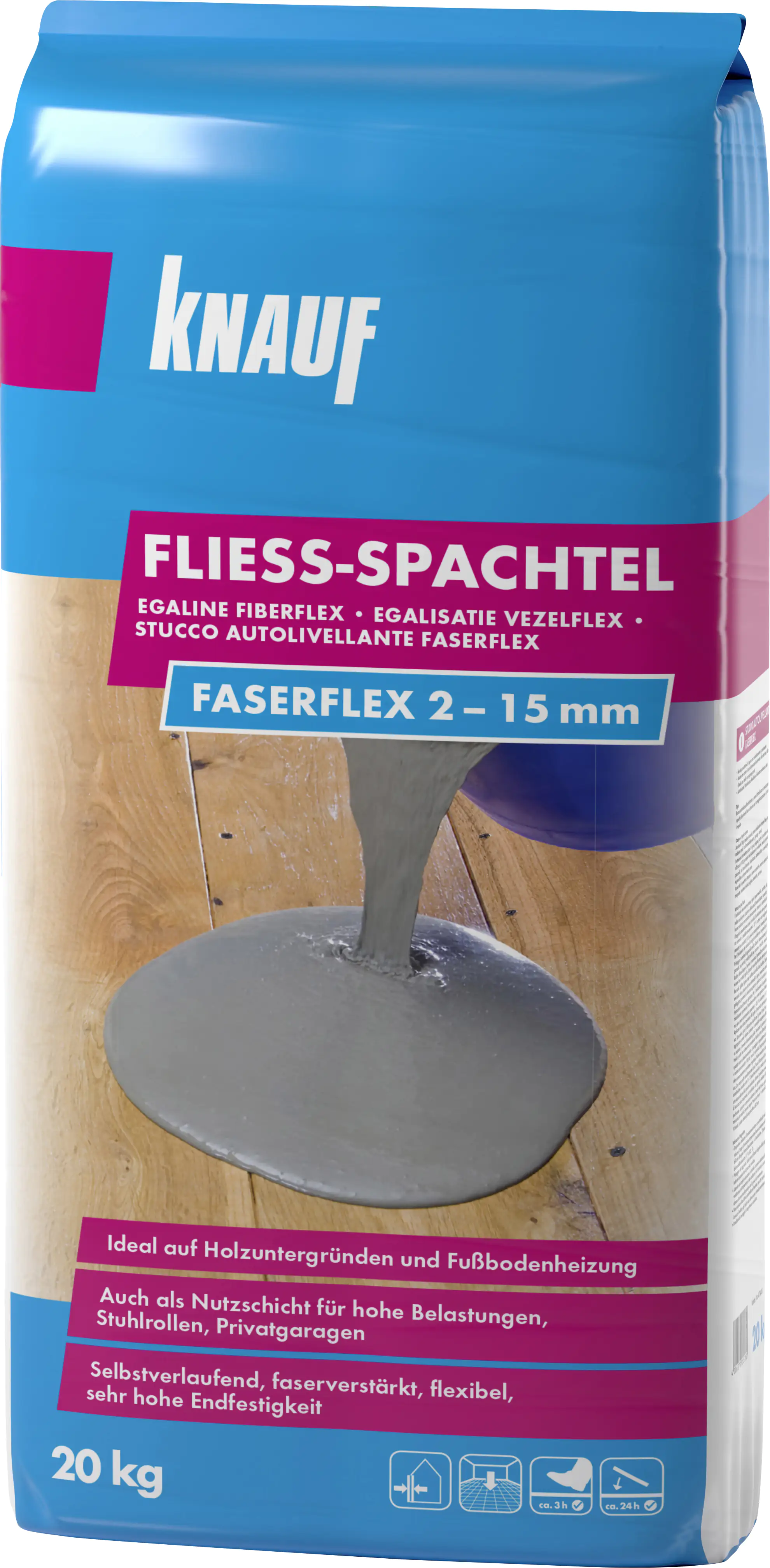 Knauf Fließspachtel Faserflex 20 kg, für Innen und Außen