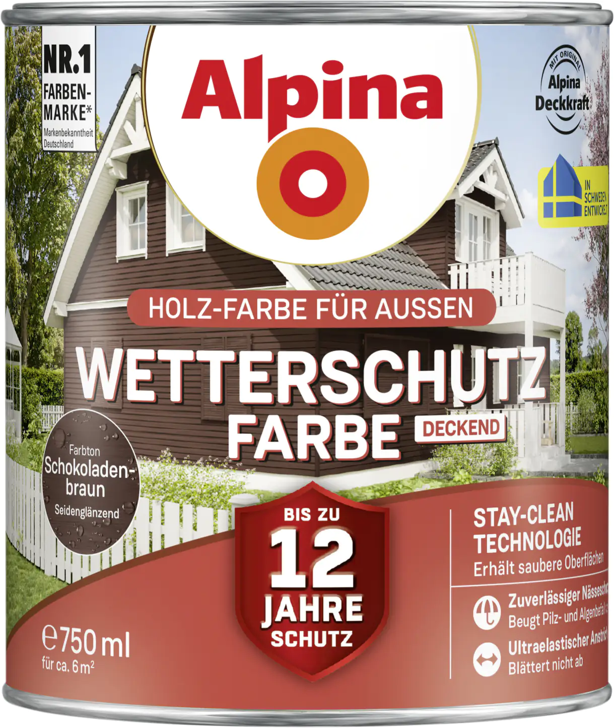Alpina Wetterschutzfarbe 0,75 L schokoladenbraun
