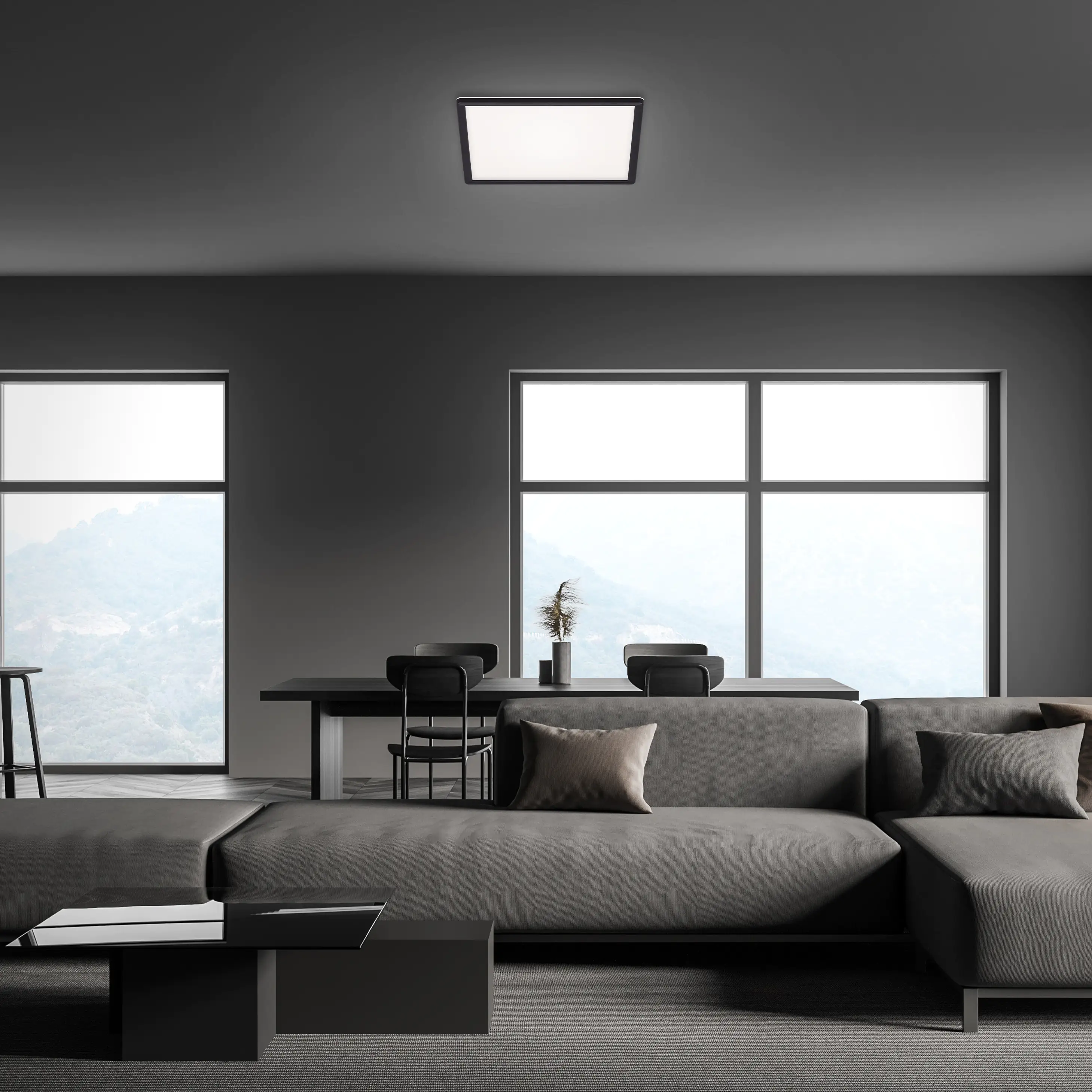 Di-Ka ultraflaches LED Panel Slim 29,3 x 29,3 cm schwarz mit Backlight