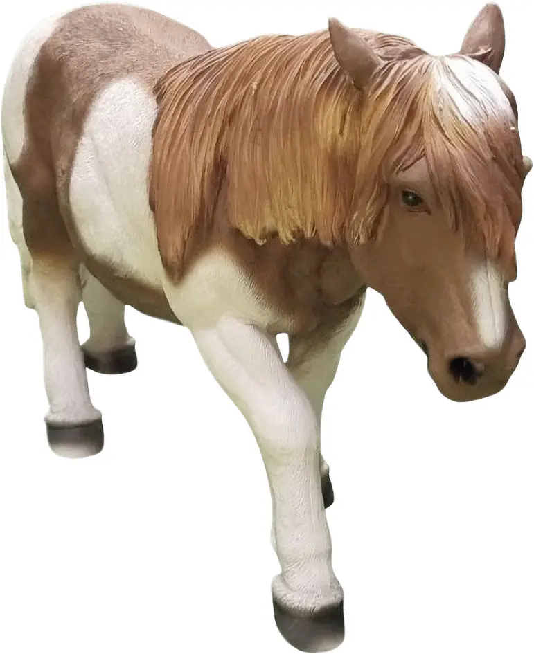 Dekofigur Pony 75 x 49 cm braun weiß