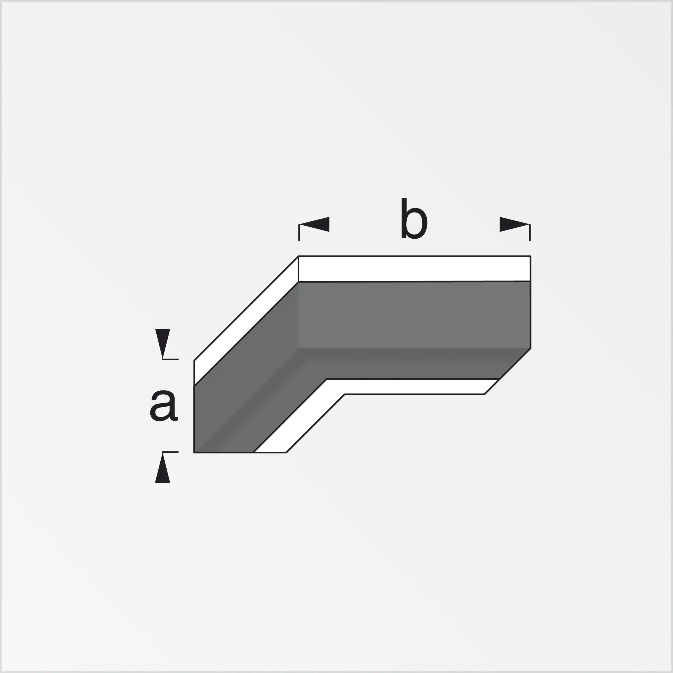 alfer Innenecken 60 mm 60 x 135 mm PVC (Kunststoff) glatt grau