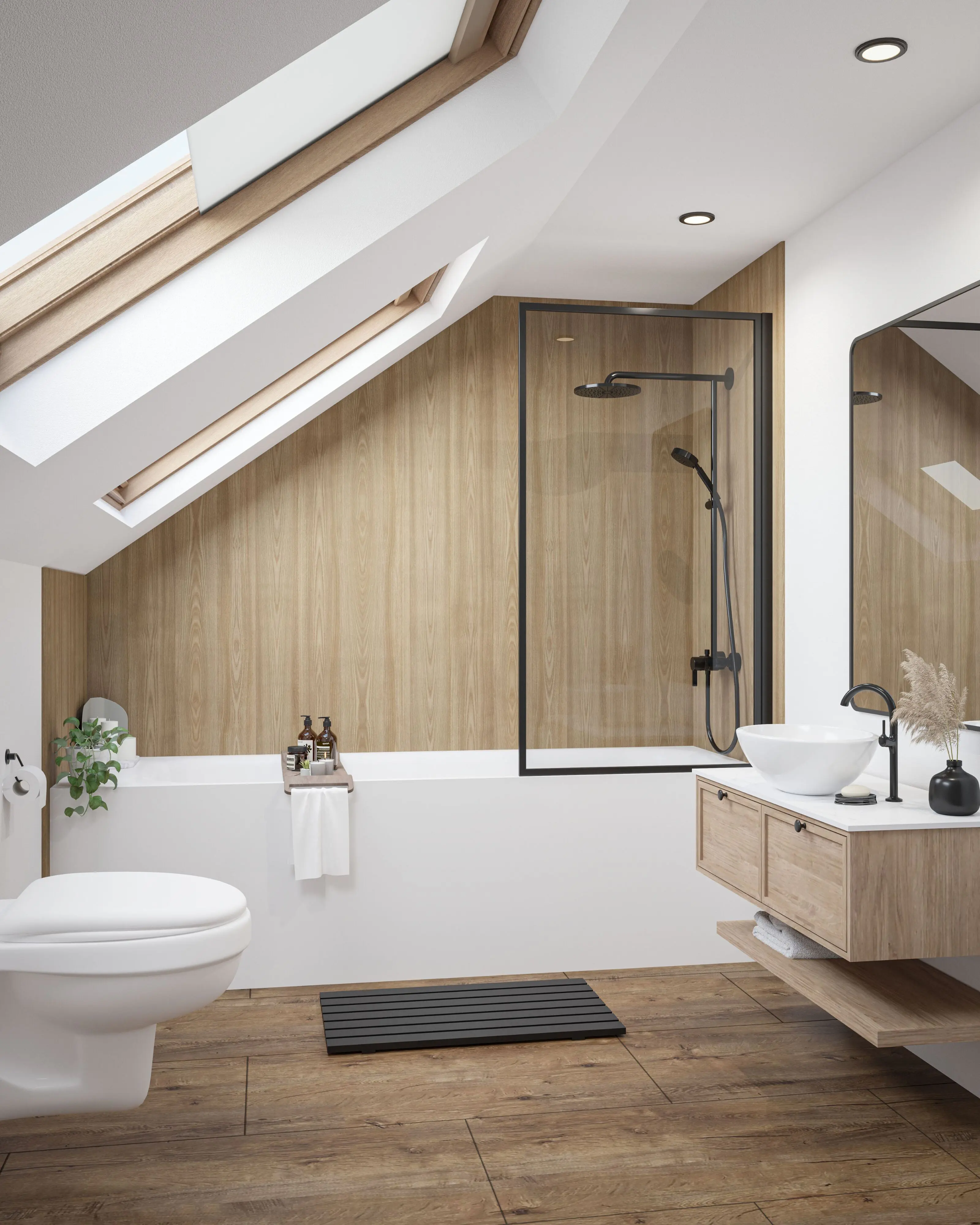Wetwall Elite Wandpaneel  Natural Wood 60 x 242 cm mit Nut & Feder