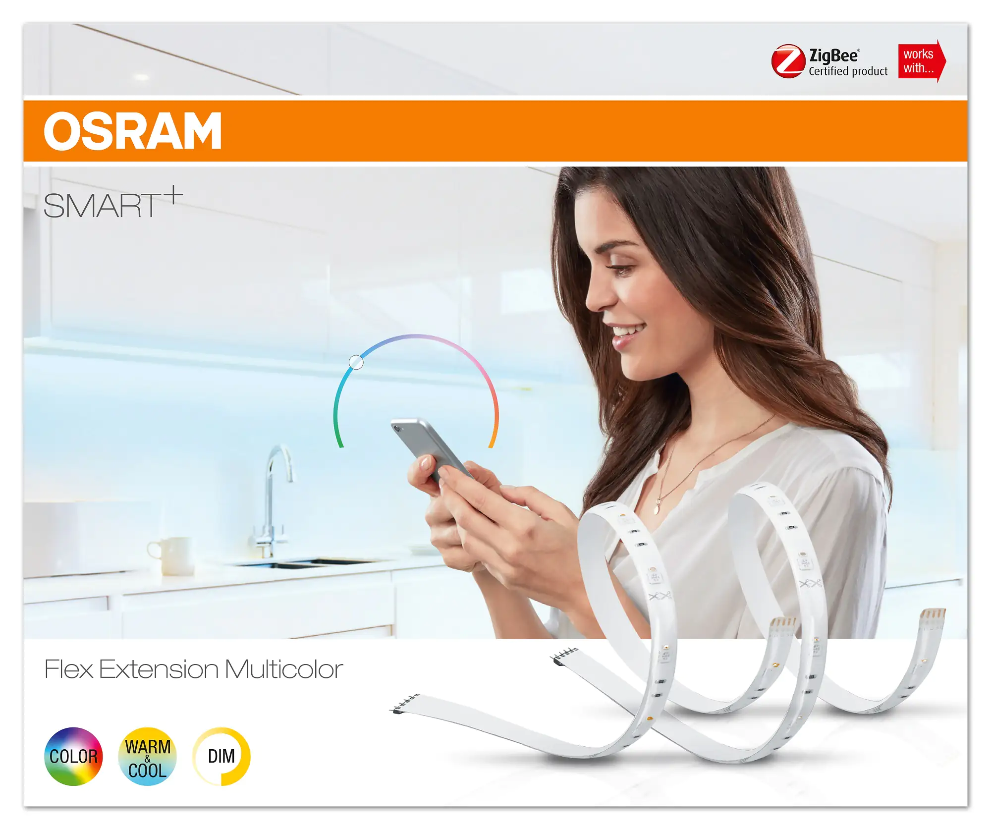Osram Smart+ LED-Stripe Flex 7,3 W, 380 lm, 2700 K, RGBW