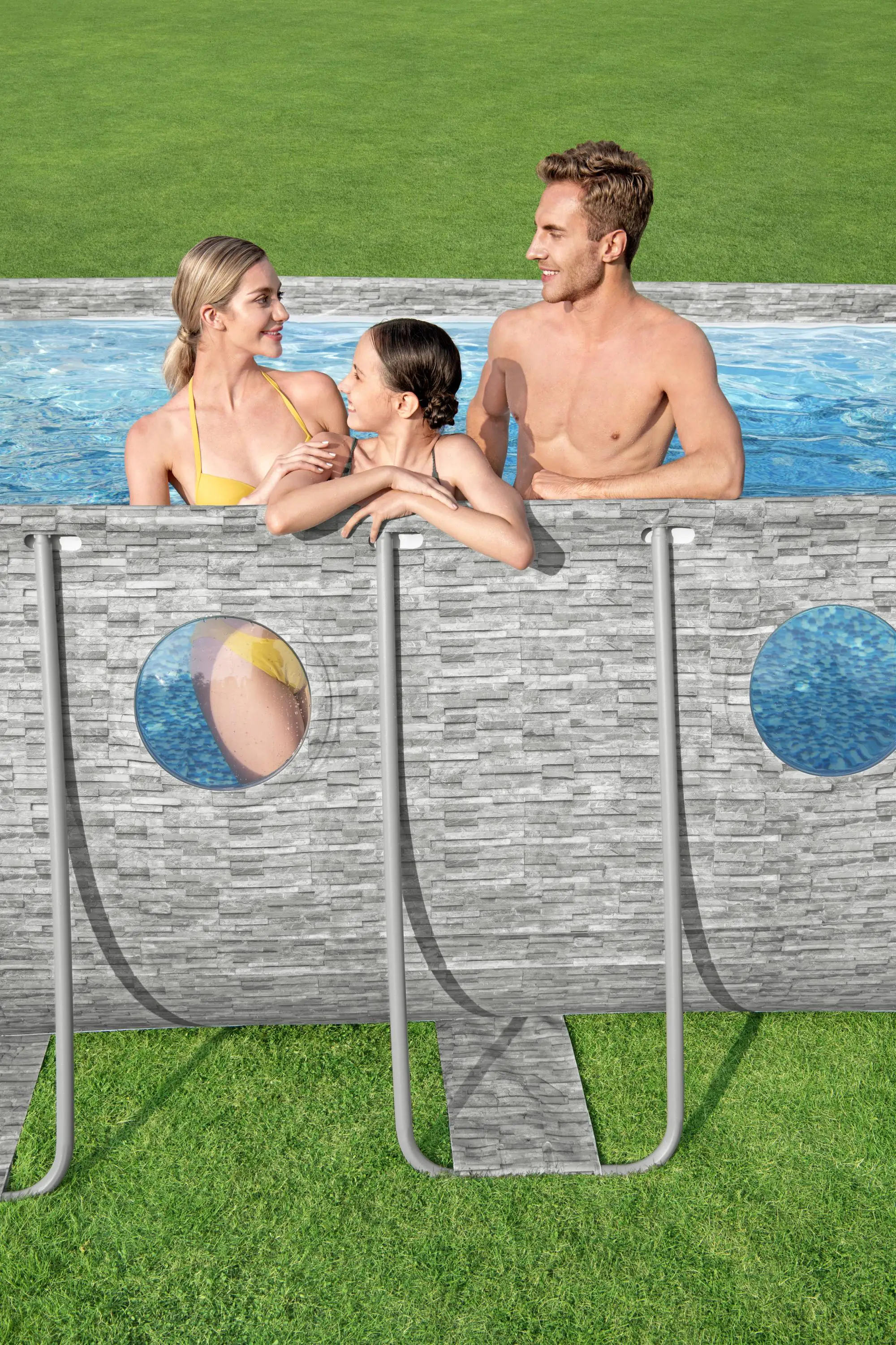 Bestway Power SteelFrame Pool Komplett-Set oval 549 x 274 x 122 cm