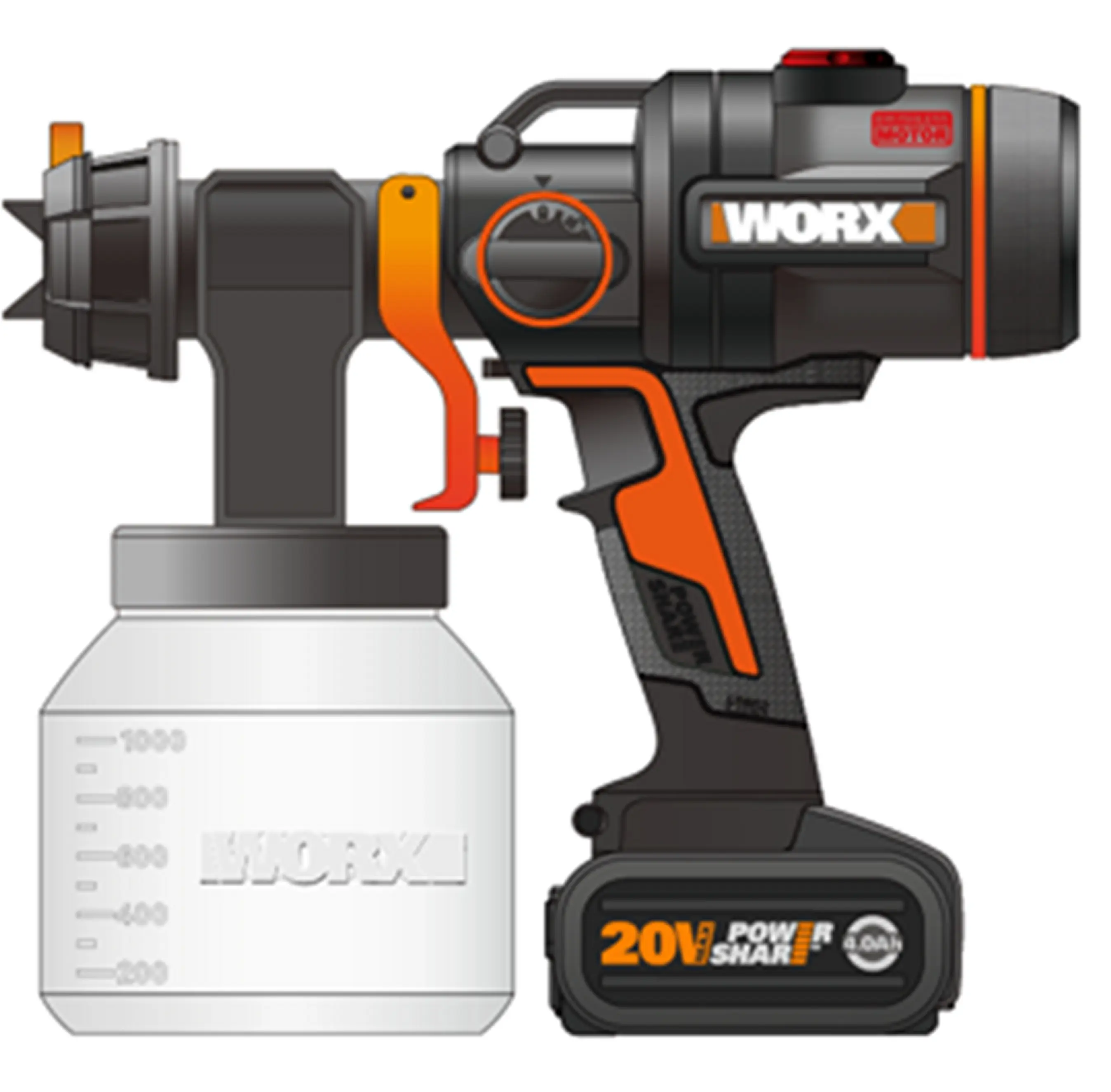 Worx NITRO Akku-Farbsprühgerät WX020.9  20 V Solo