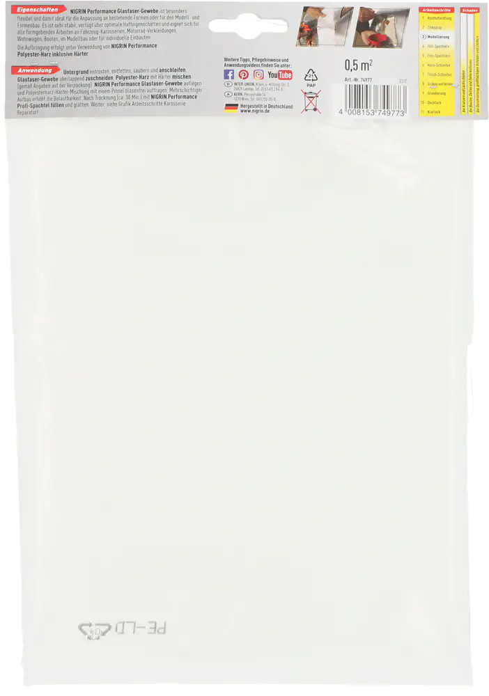 Nigrin Glasfaser-Gewebe 0,5m²