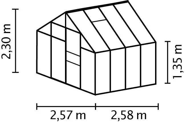 Vitavia Gewächshaus Merkur 6700 254 x 254 cm 3 mm ESG