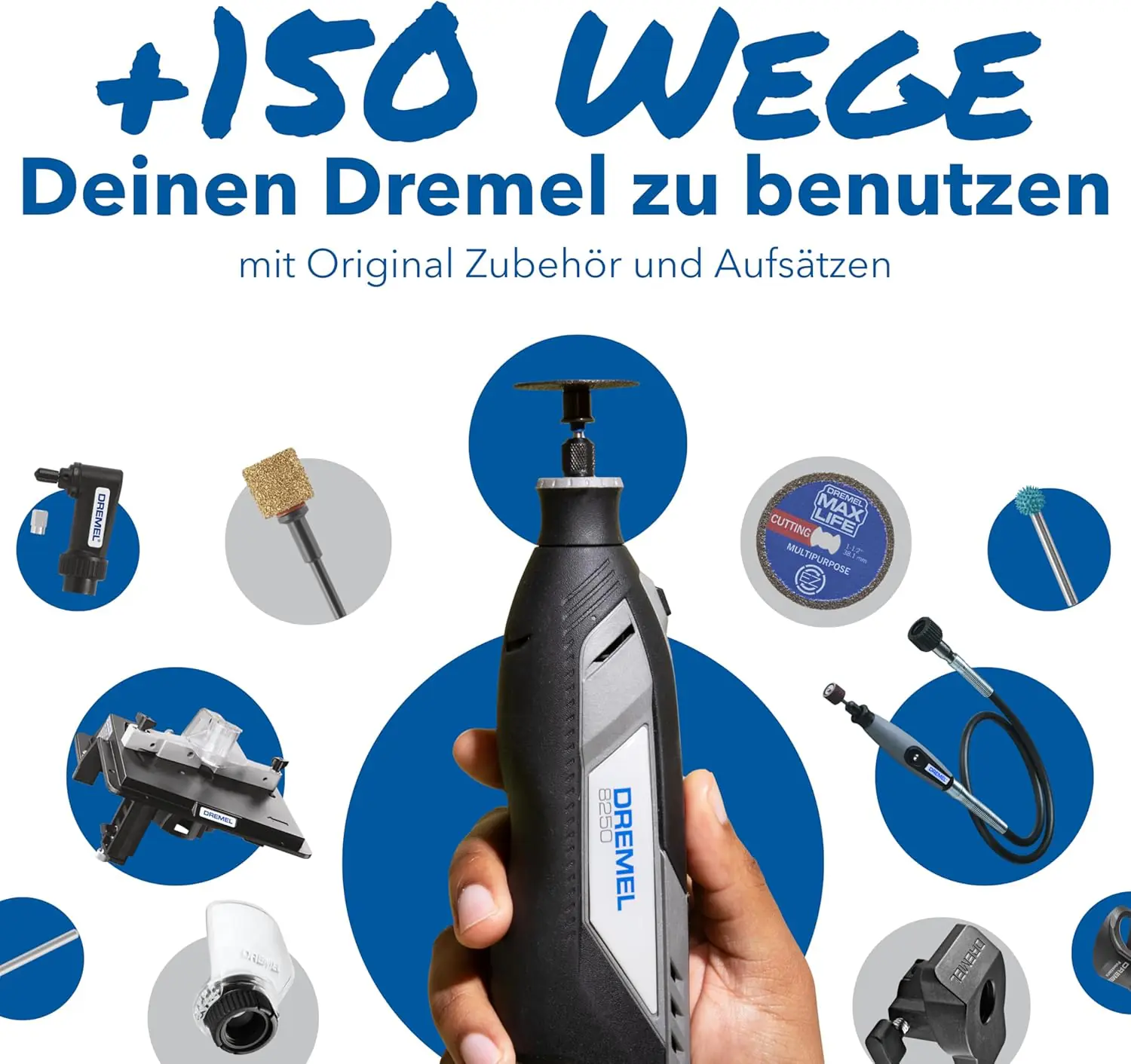 Dremel Akku-Multitool 8250-5 12V 2 Ah mit 5-teiligem Zubehör