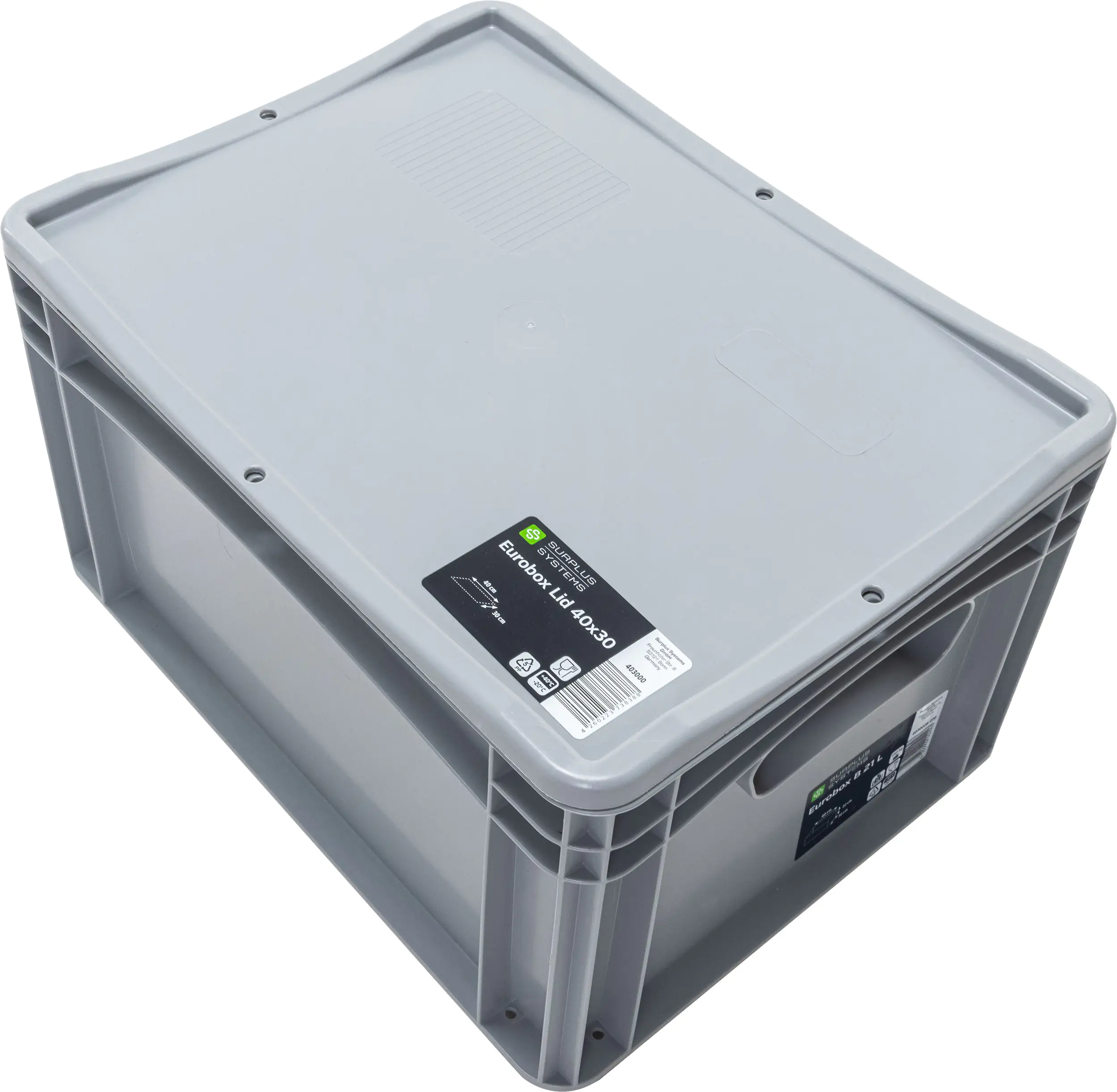 Surplus Systems Auflagedeckel für Eurobox 40 x 30 cm, grau
