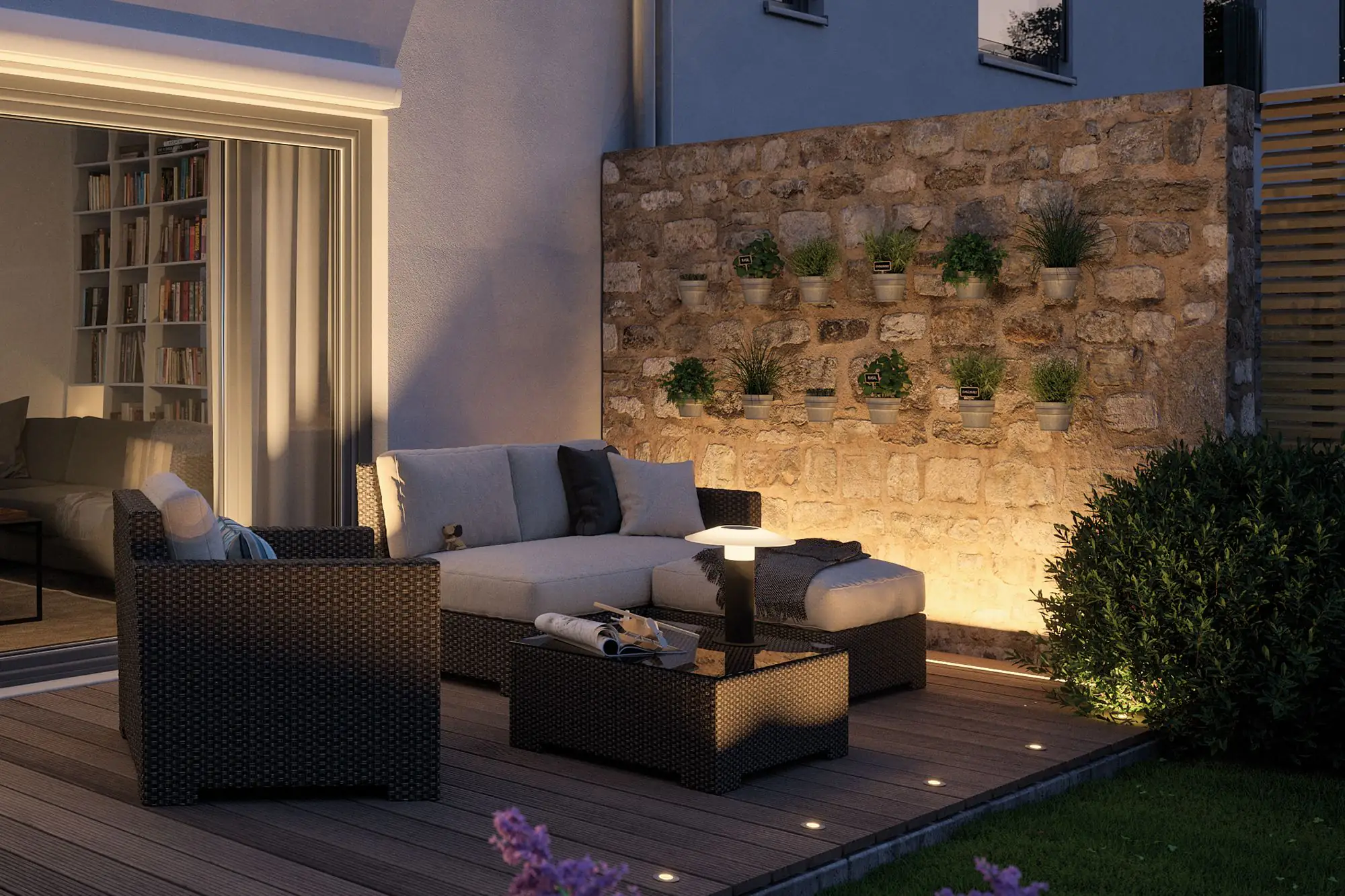 Paulmann Plug & Shine Lichtleiste Einbau Outdoor anthrazit 90 cm warmweiß