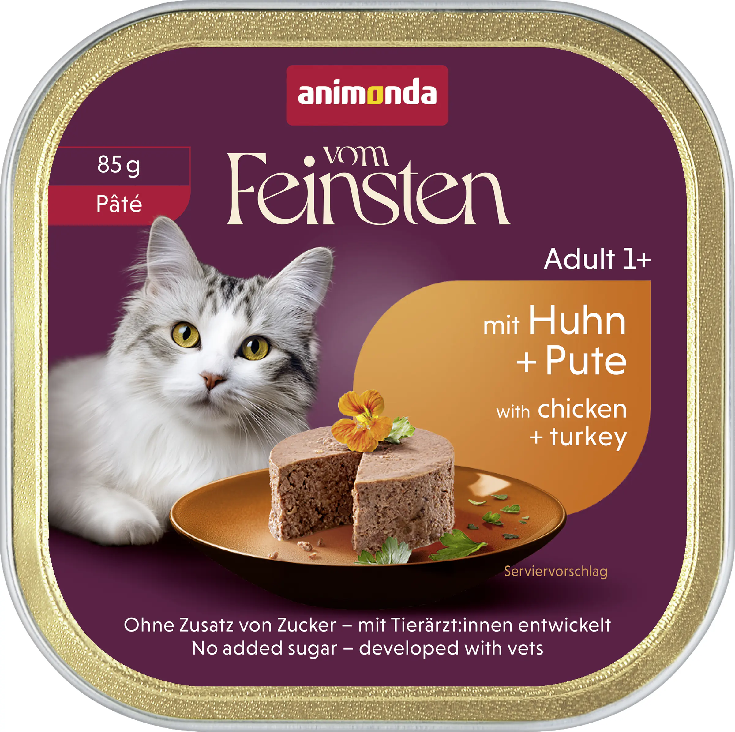 Animonda vom Feinsten Katzennassfutter Adult 85 g Pastete Huhn & Pute