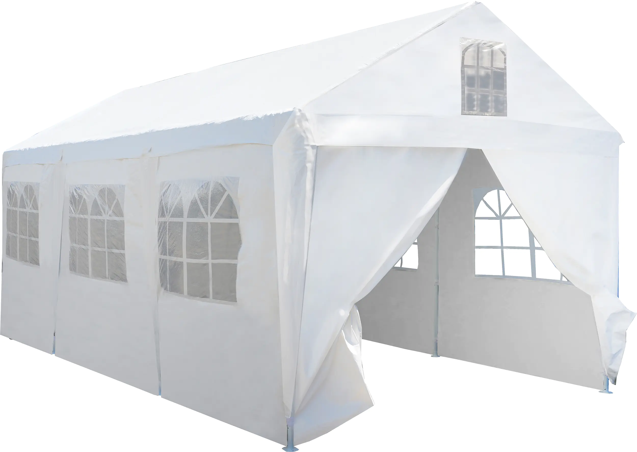 Primaster Großraumzelt 600 x 300 cm inkl. 2 Giebelseitenteilen weiß 
