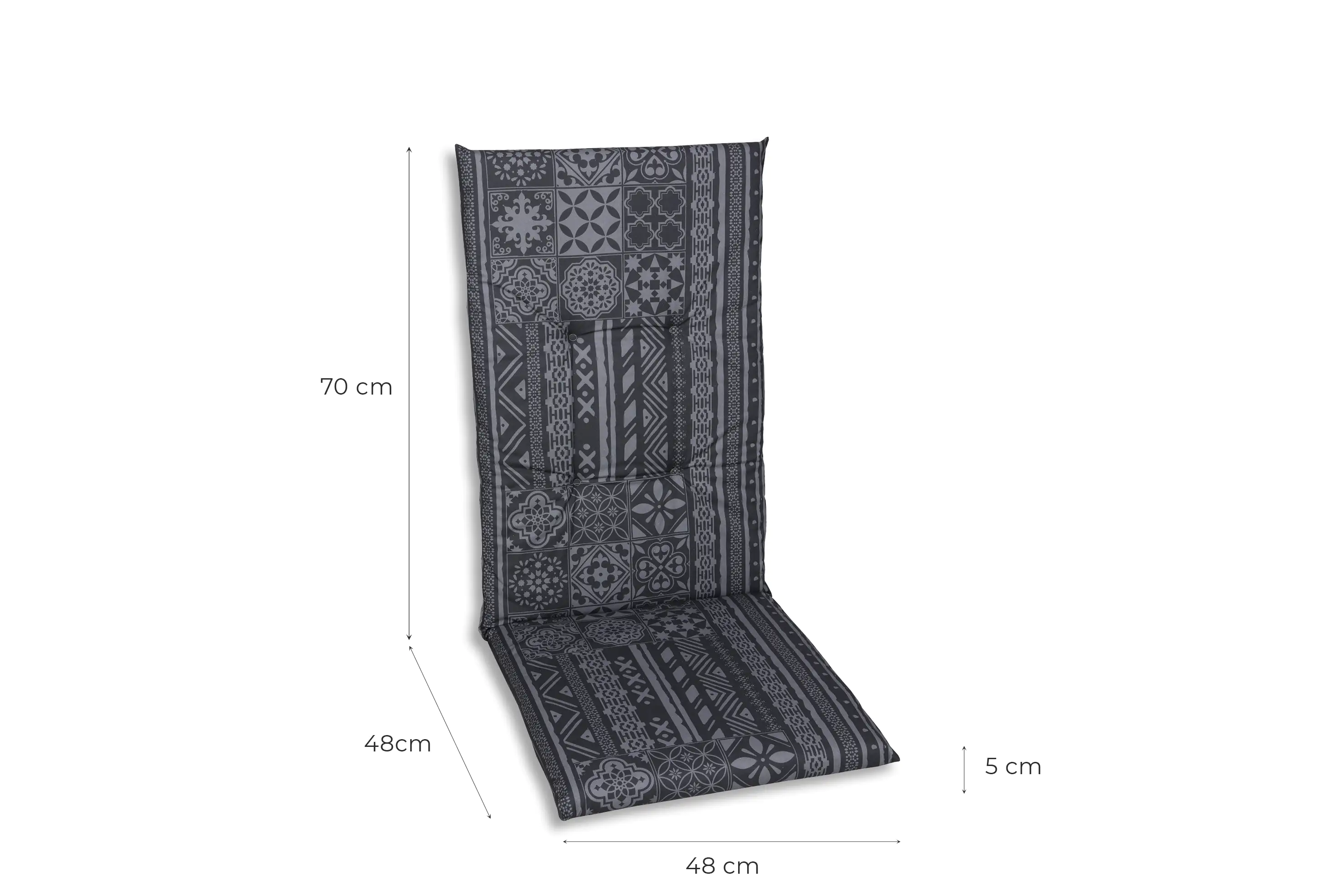 GO-DE Hochlehner-Auflage 118 cm x 48 cm x 5 cm, grau, anthrazit