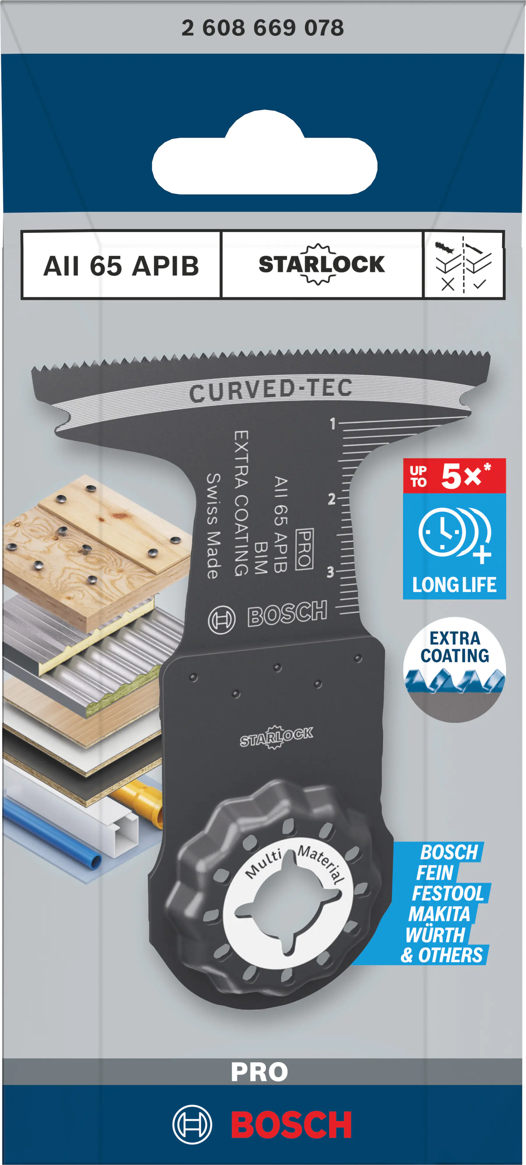 Bosch PRO AII 65 APIB Sägeblatt für Multifunktionswerkzeuge 65 x 40 mm