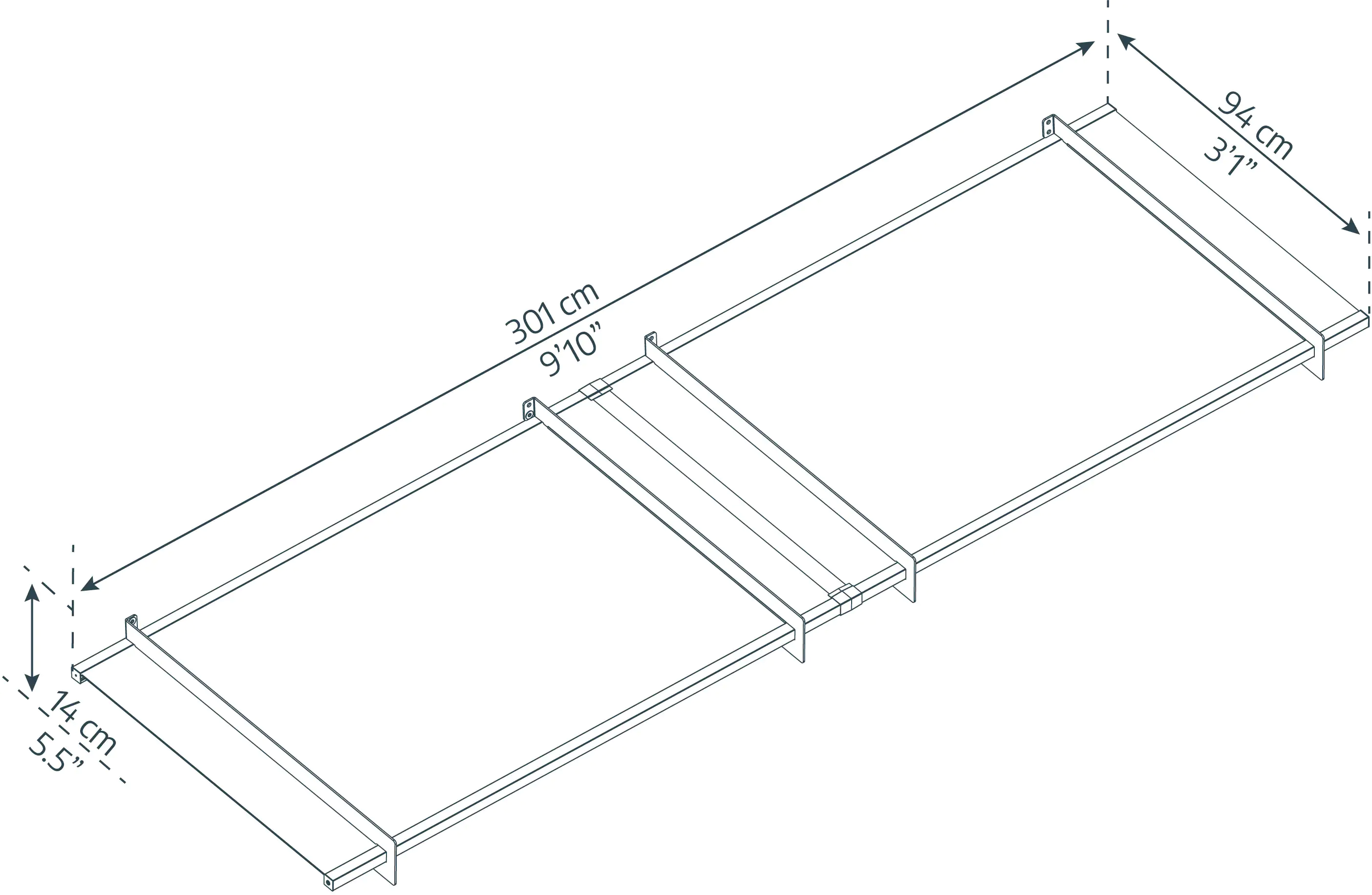 Canopia Vordach Nancy  301 x 94 cm anthrazit