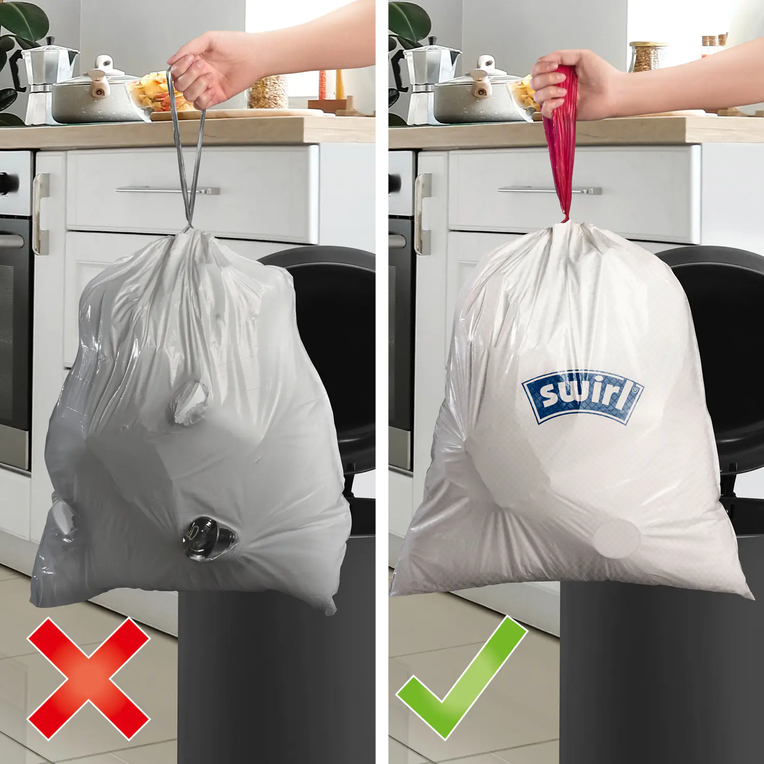 Swirl Müllbeutel 20 L mit Zugband 15 Stück
