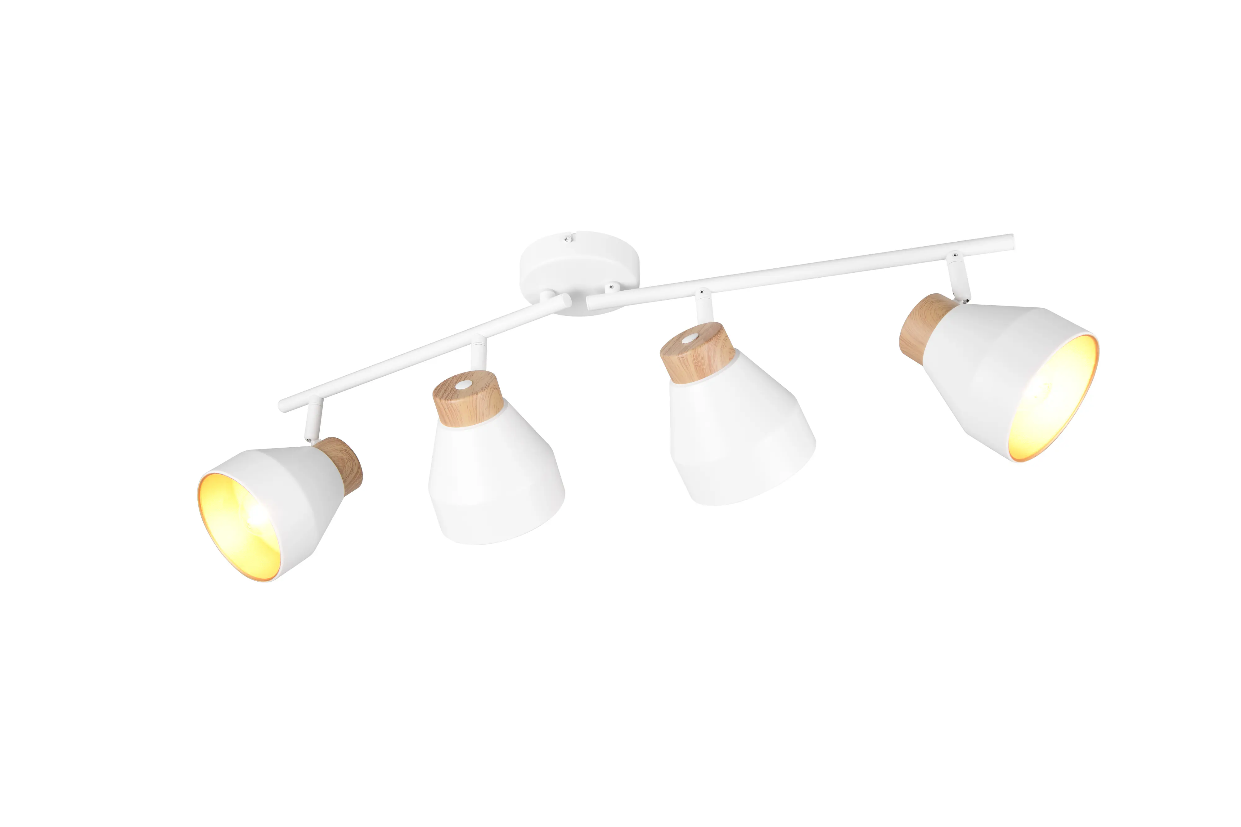 Trio LED Deckenlampe 4er Spot Valentin 22 x 71,5 cm weiß matt/natur