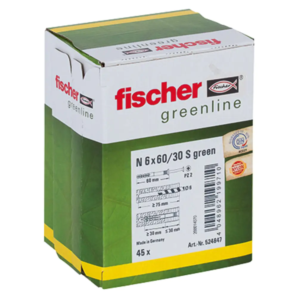 Fischer Nageldübel N green 6.0 x 60 mm - 45 Stück