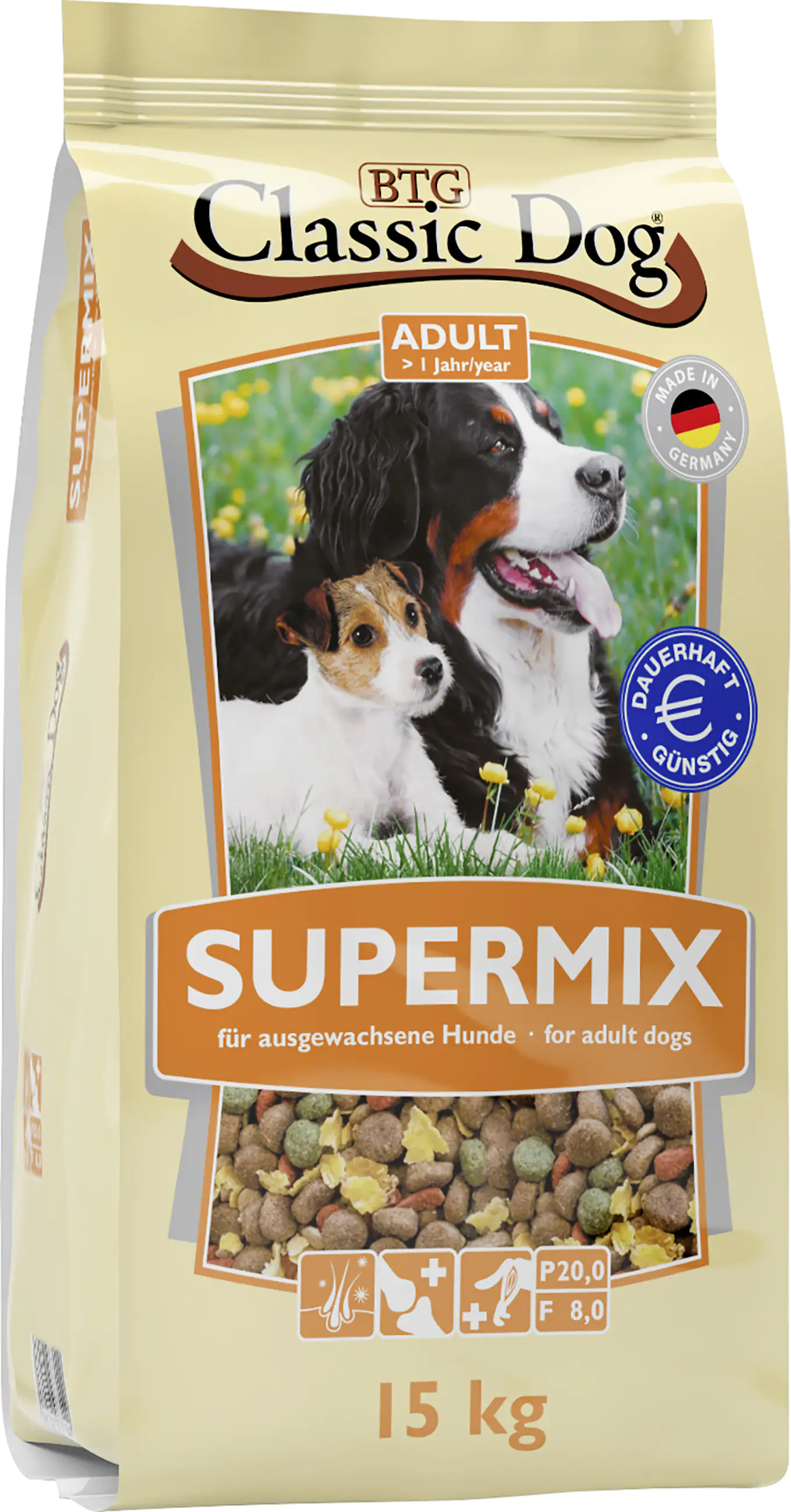 Classic Dog Hundetrockenfutter Adult 15 kg Weizen & Maisflocken