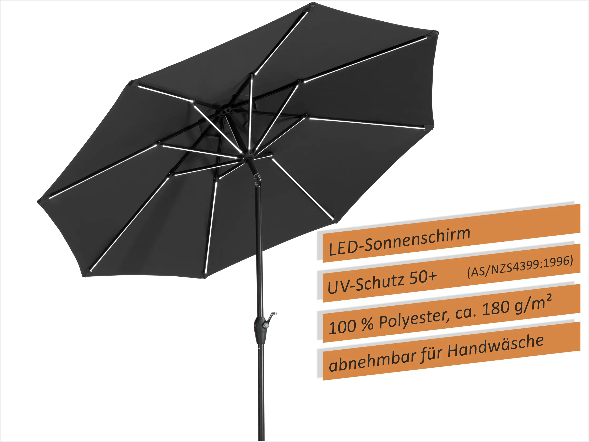 Schneider Sonnenschirm Blacklight anthrazit Ø 270 cm
