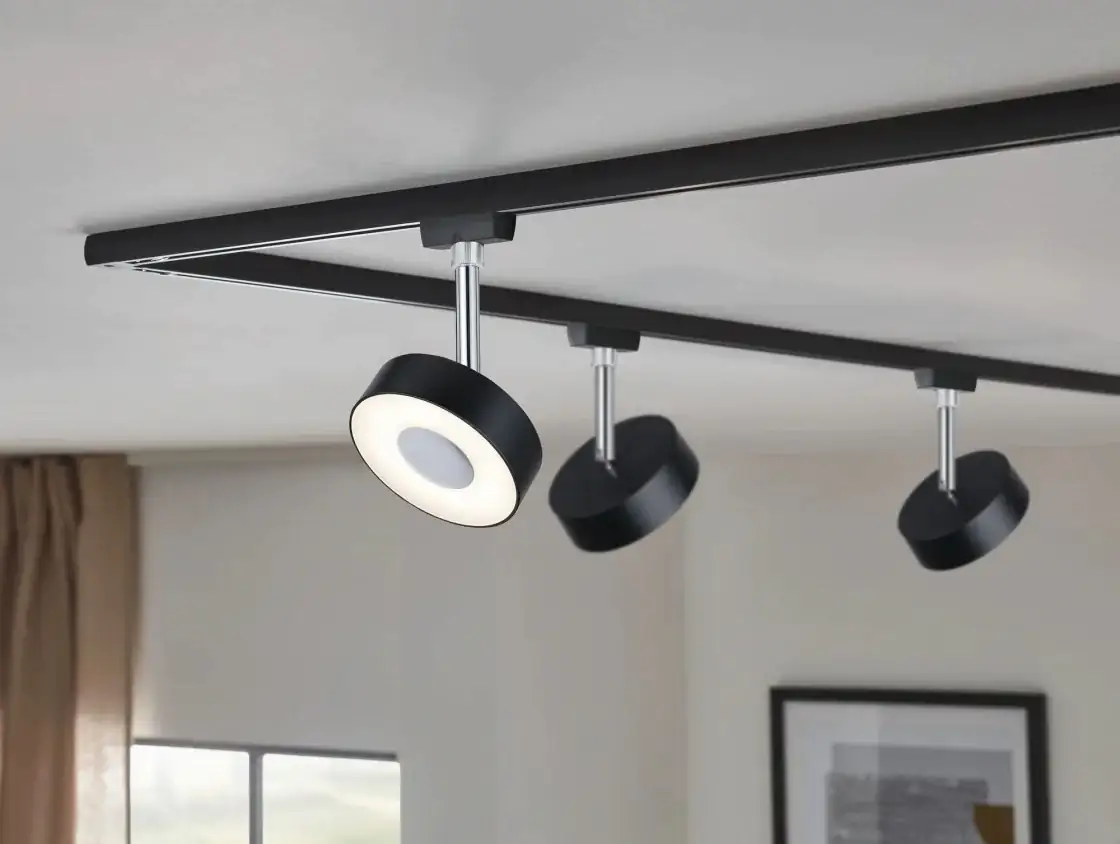Paulmann URail LED Einzelspot Circle schwarz matt chrom 9,8 cm 5 W
