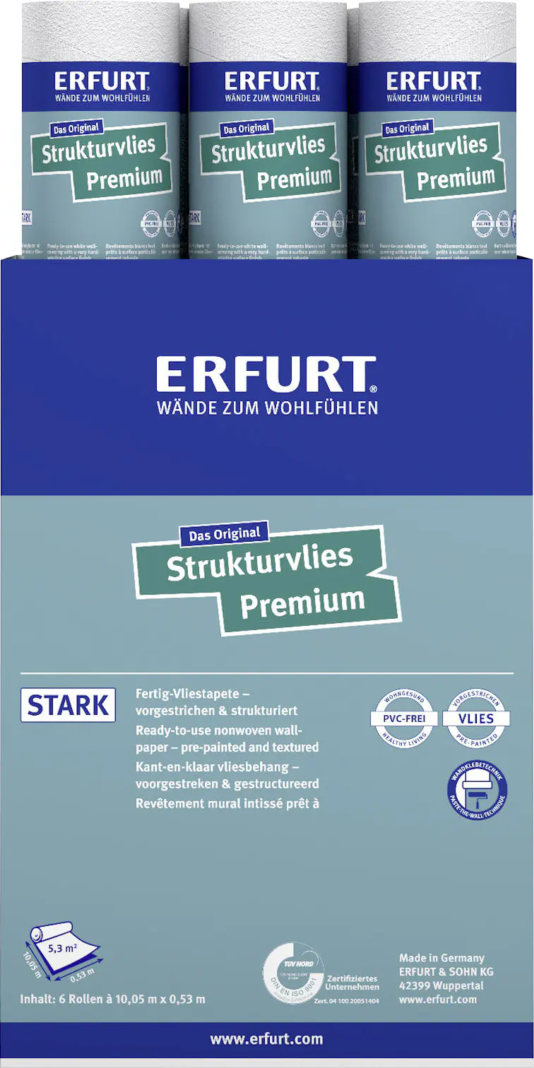 Erfurt Vliestapete Premium 500 weiß 10,05 x 0,53 m