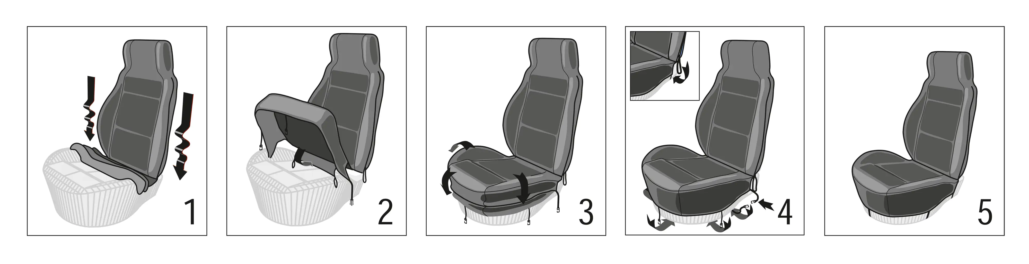 Walser Autositzbezug Modulo Highback für zwei Vordersitze 2-teilig