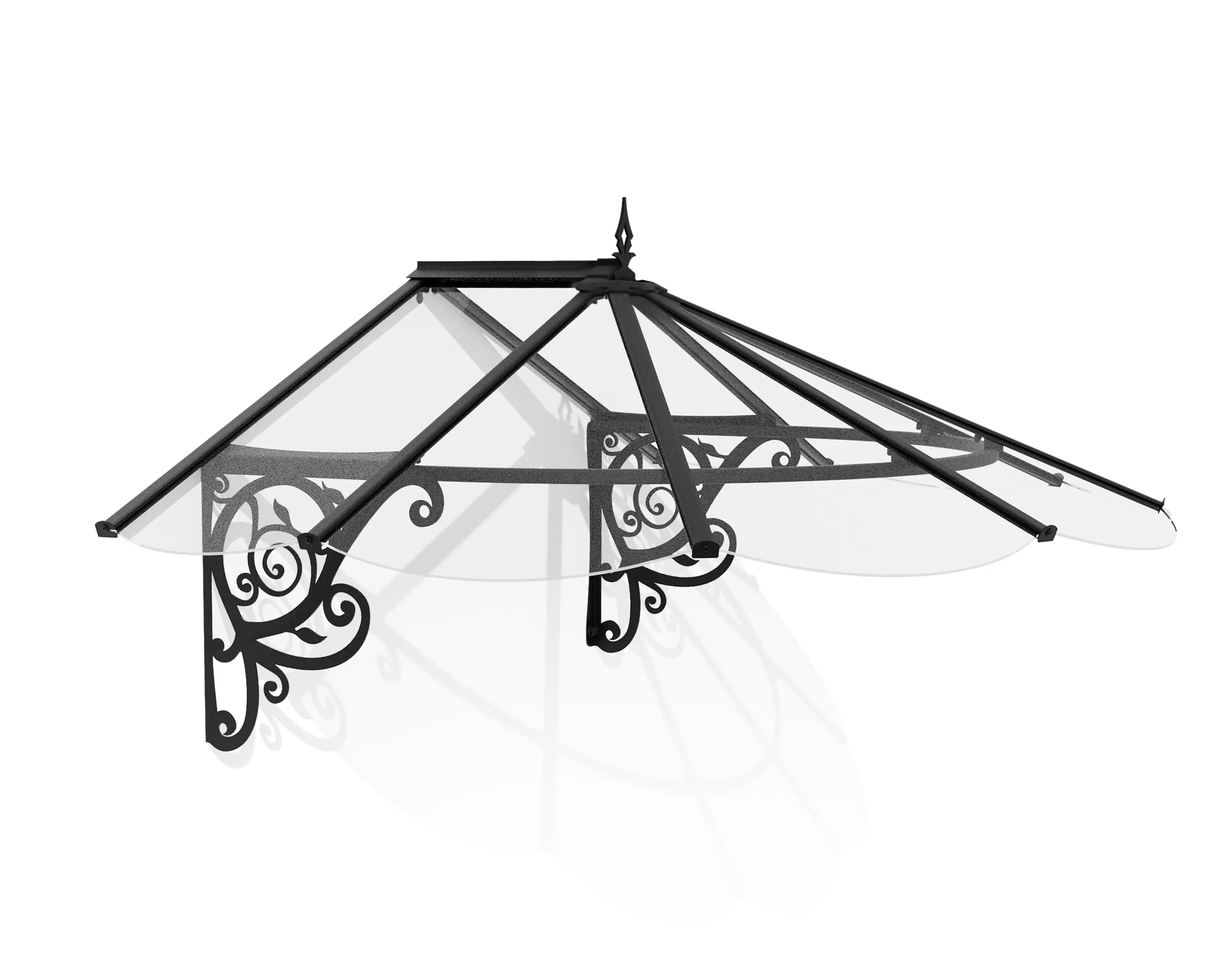Canopia Vordach Lily 1780  Schwarz Alu 175 x 125 cm