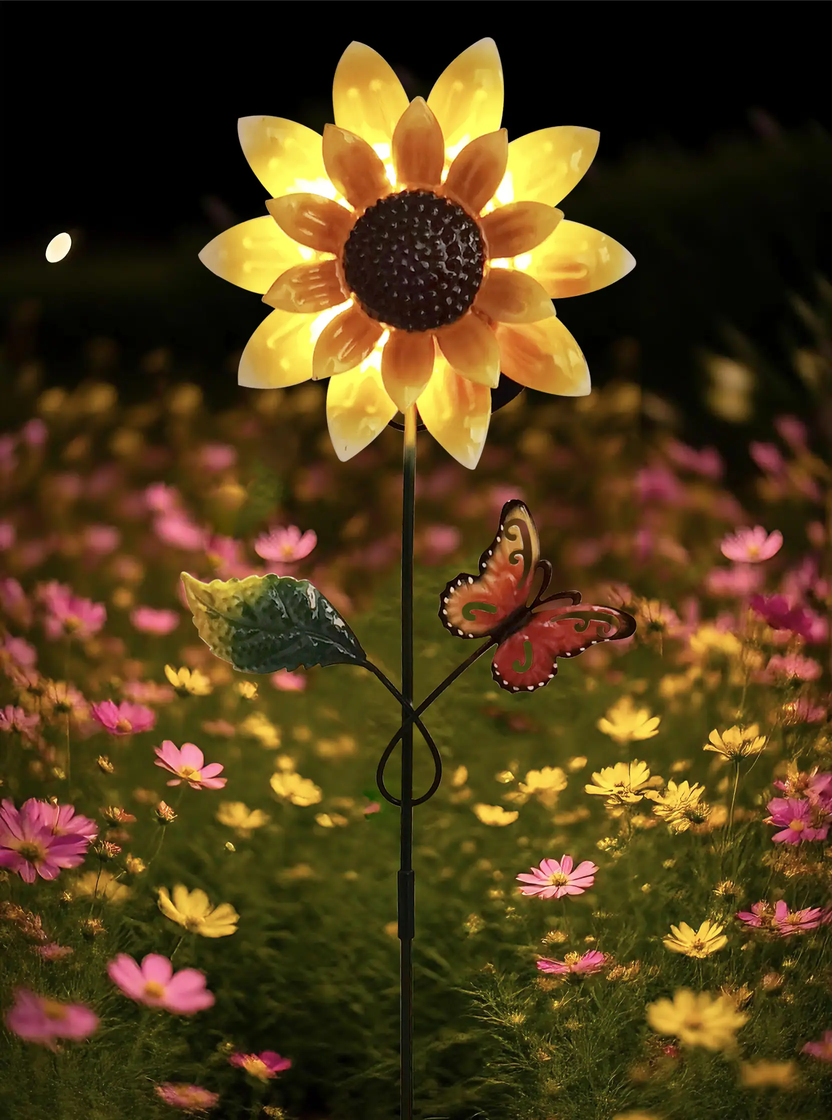 Dapo LED Solarstecker Sonnenblume warmweiß