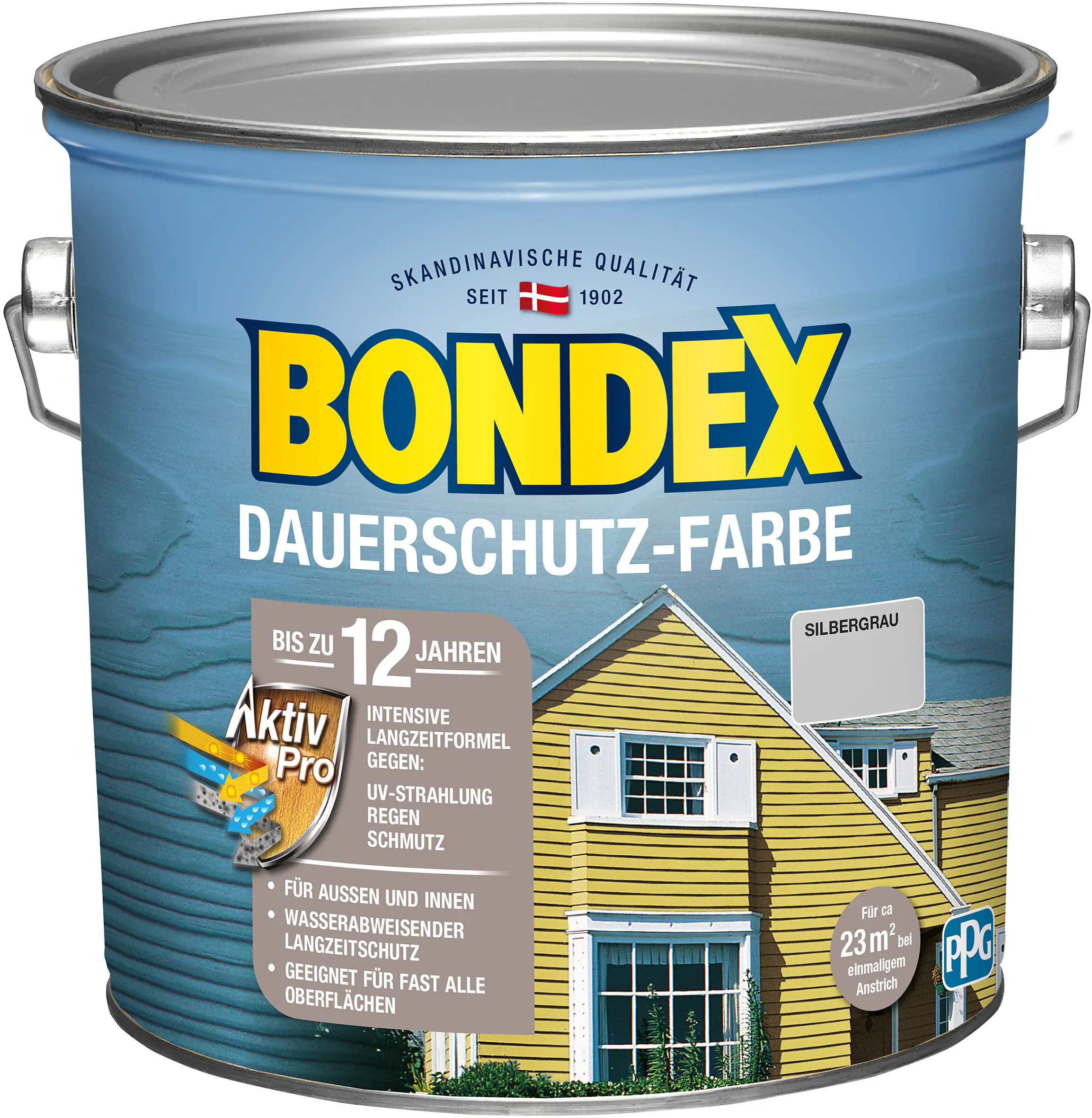 Bondex Dauerschutz-Holzfarbe 2,5 L silbergrau