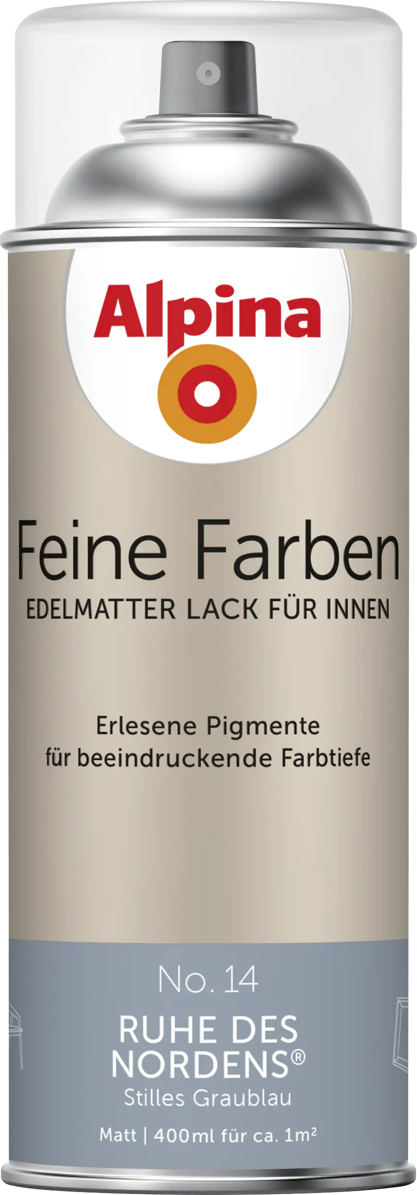 Alpina Feine Farben Sprühlack No. 14 Ruhe des Nordens - graublau 400 ml