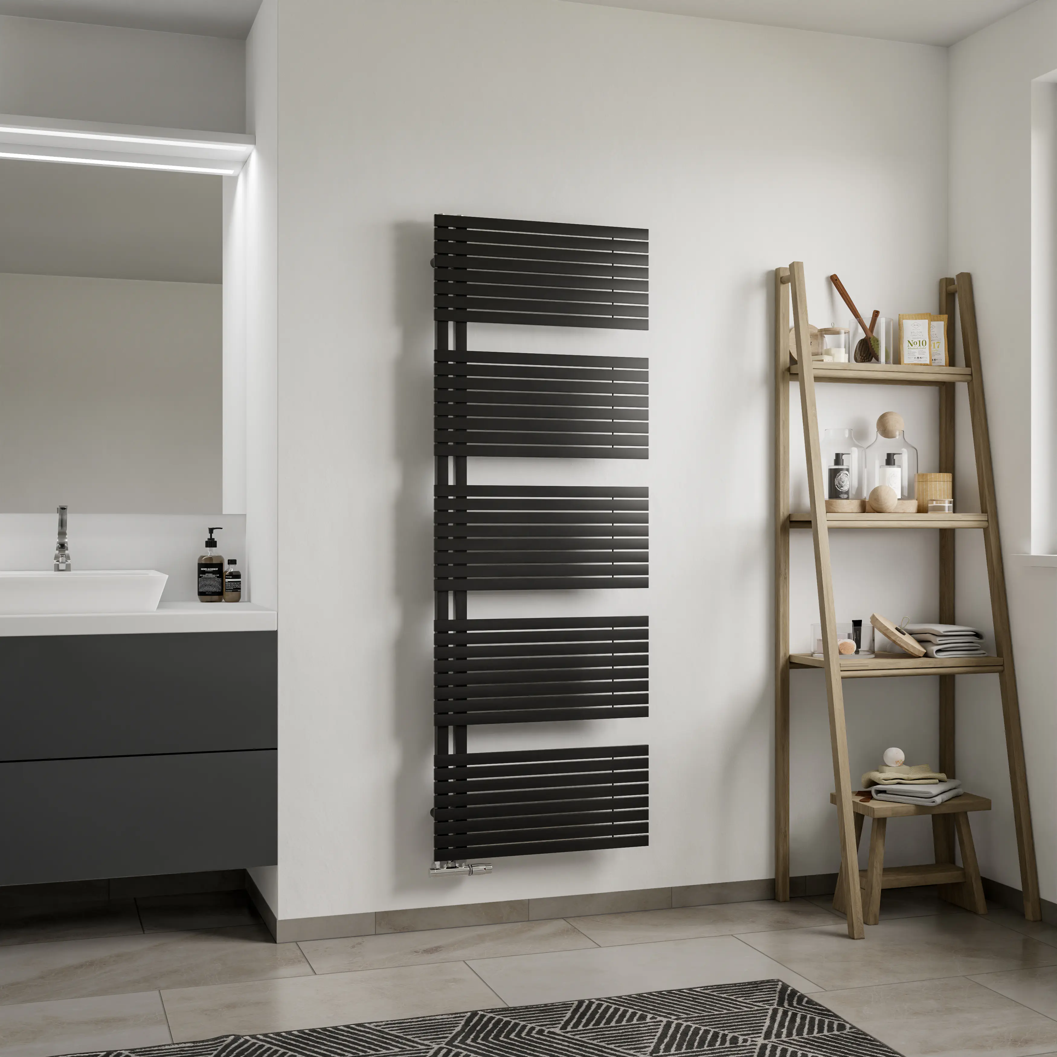 Ximax Handtuchheizkörper P2-Open Slim 167,5 x 60 cm 788 Watt schwarz matt