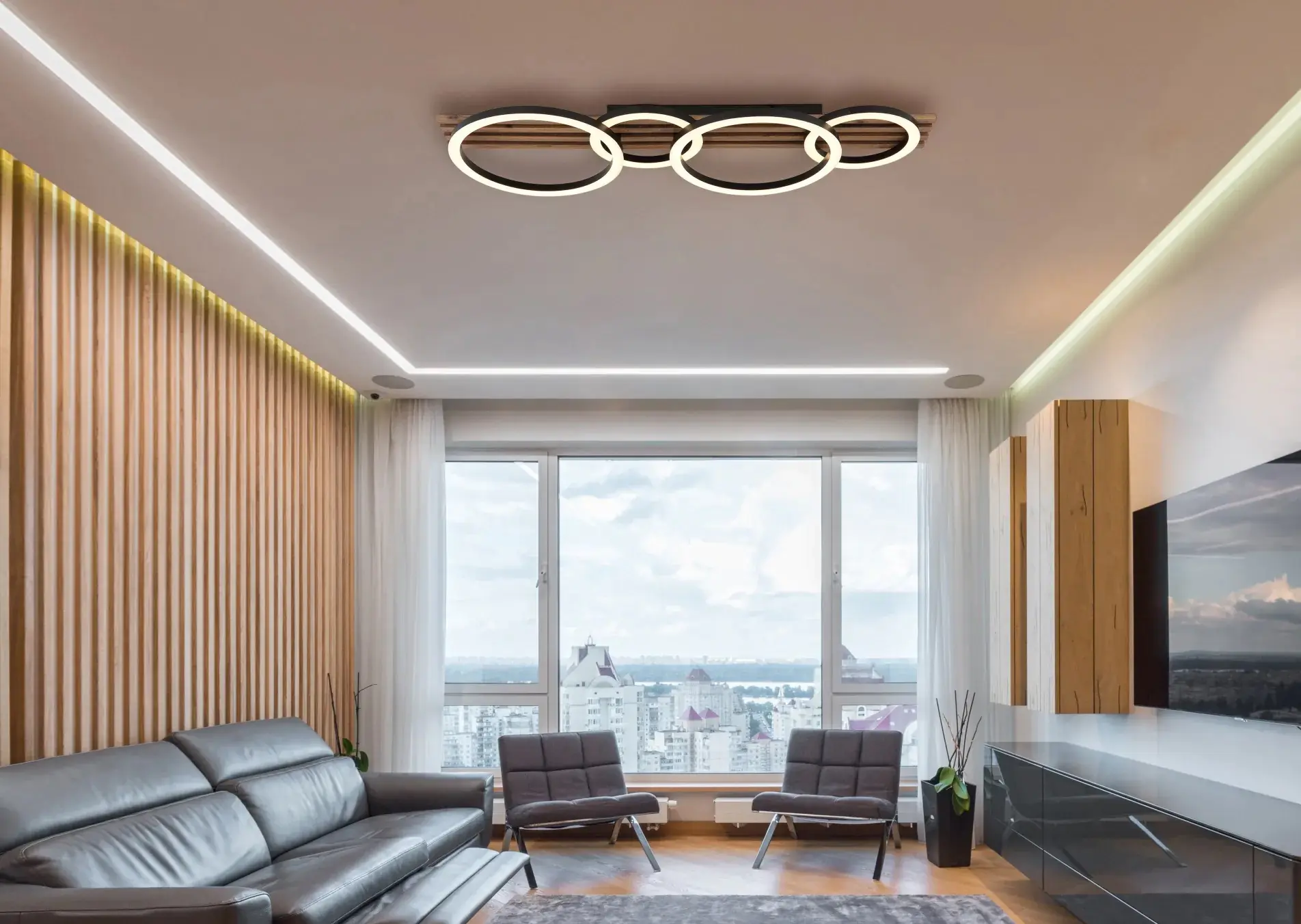 Globo LED Deckenleuchte Tisha 4 Ringe