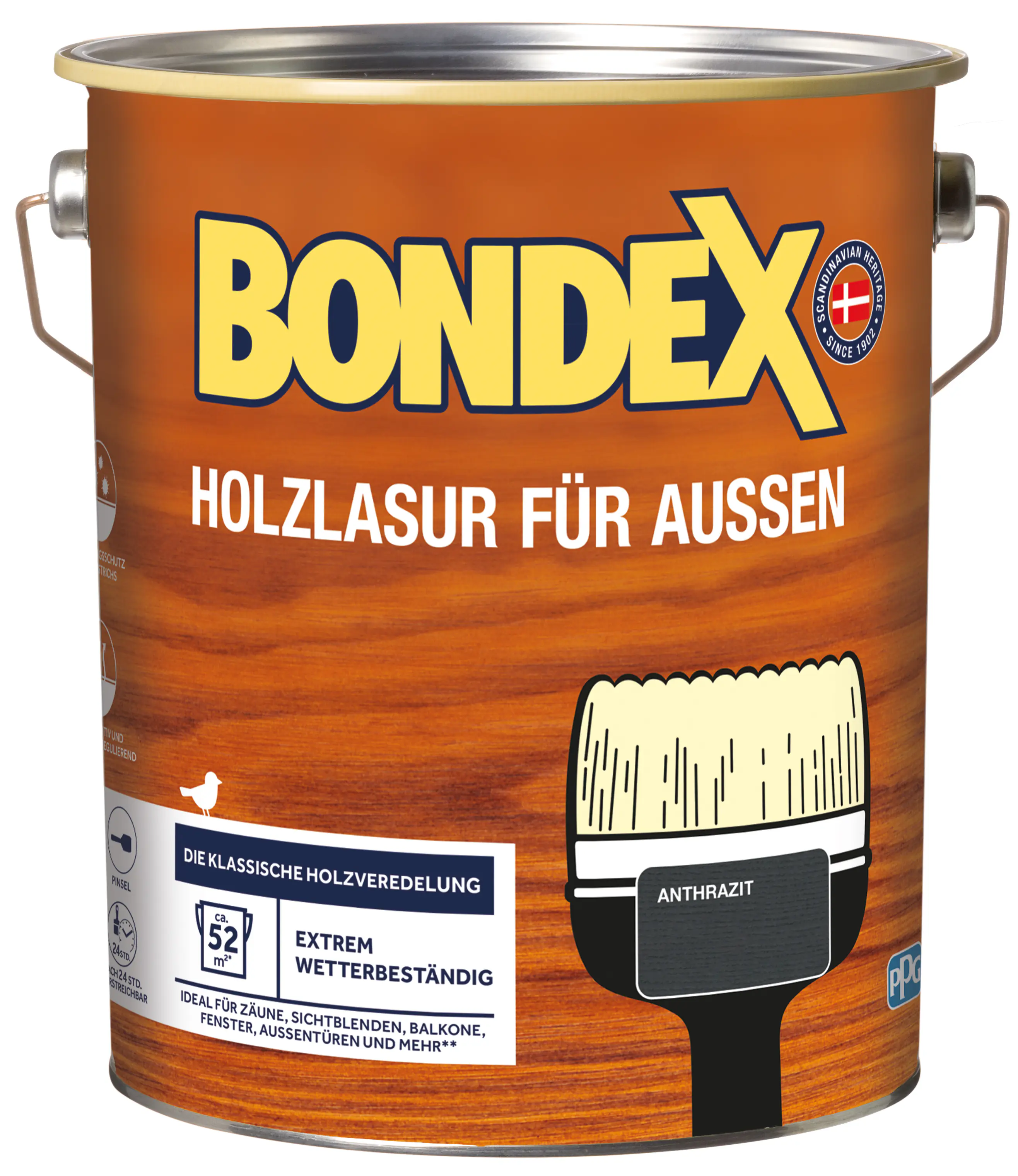 Bondex Holzlasur 4 L anthrazit 