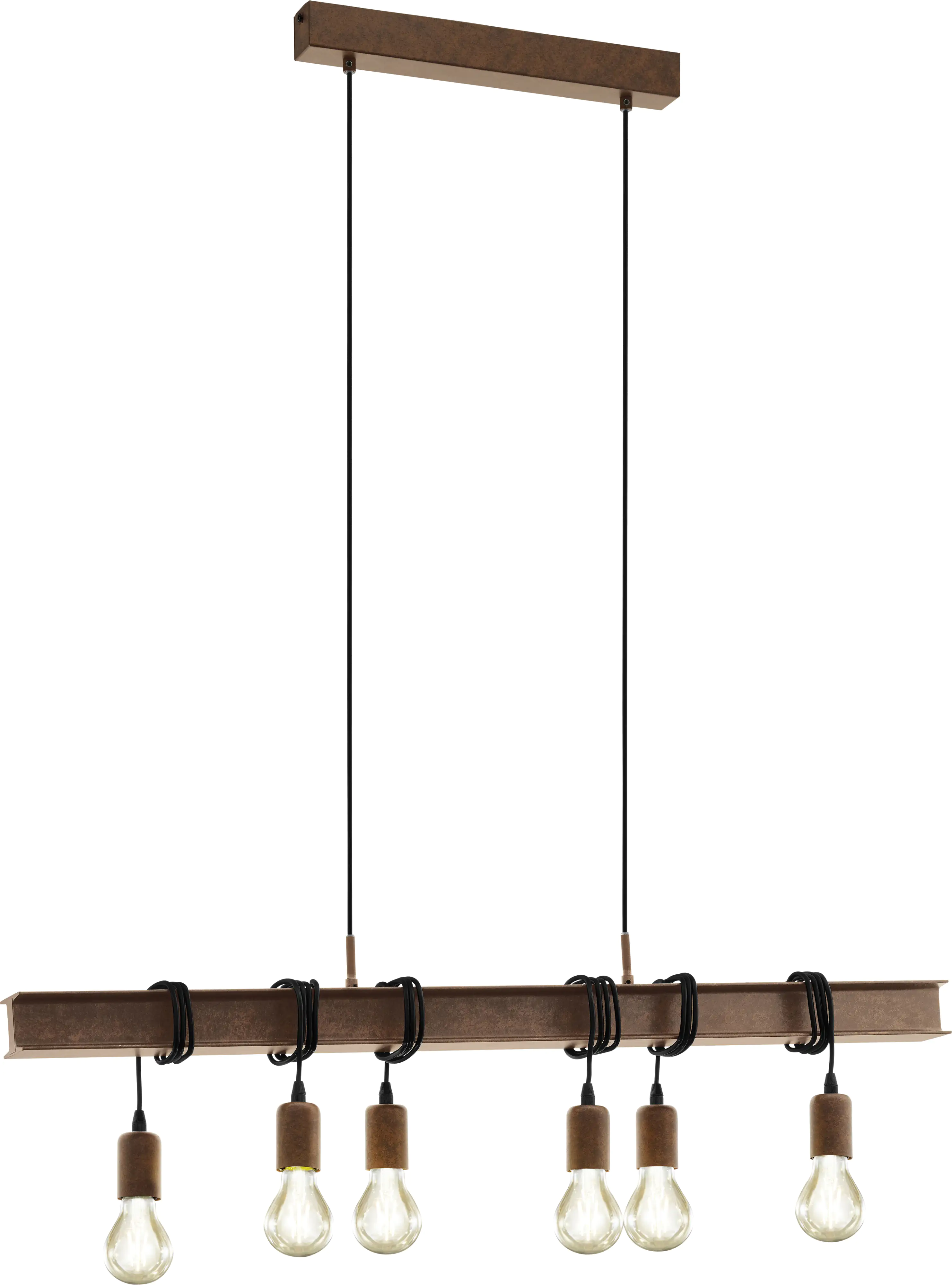 Eglo Pendelleuchte Townshend 4 antik-braun 100,5 x 7 cm E27, max. 60 W
