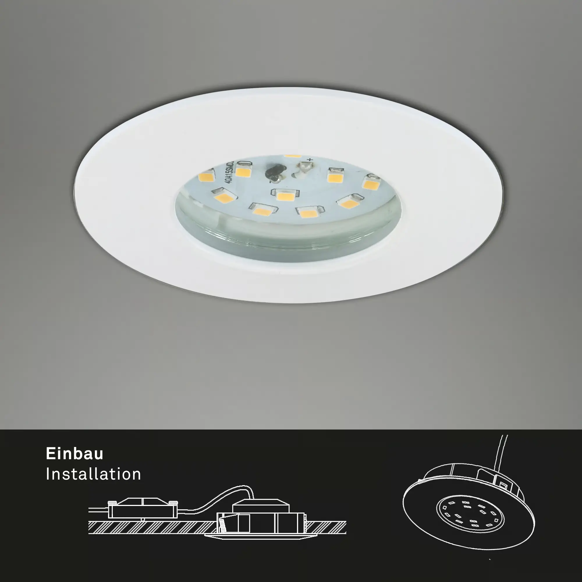 Briloner 3er Set LED Einbauleuchten Attach weiß Ø 7,5 cm dimmbar