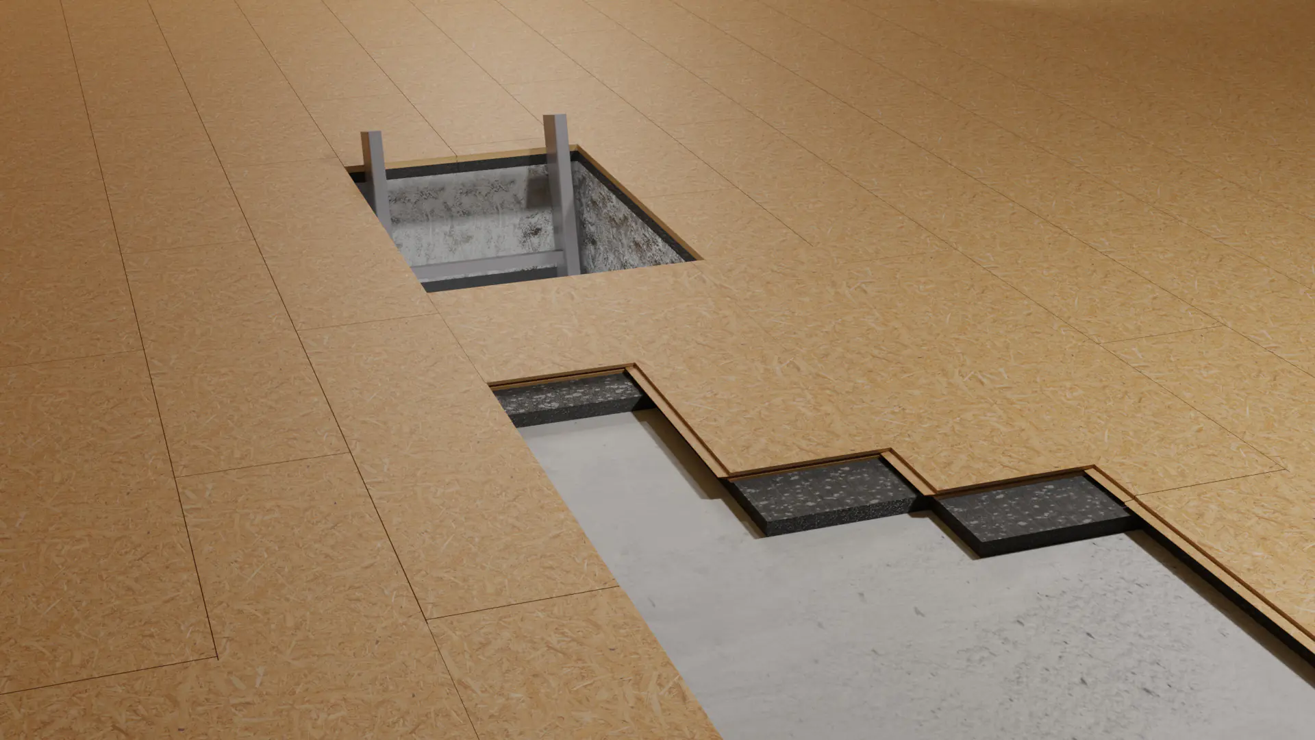 Dämmung Dachboden/Ausbau Elemente OSB 18 mm + 60 mm Neopor