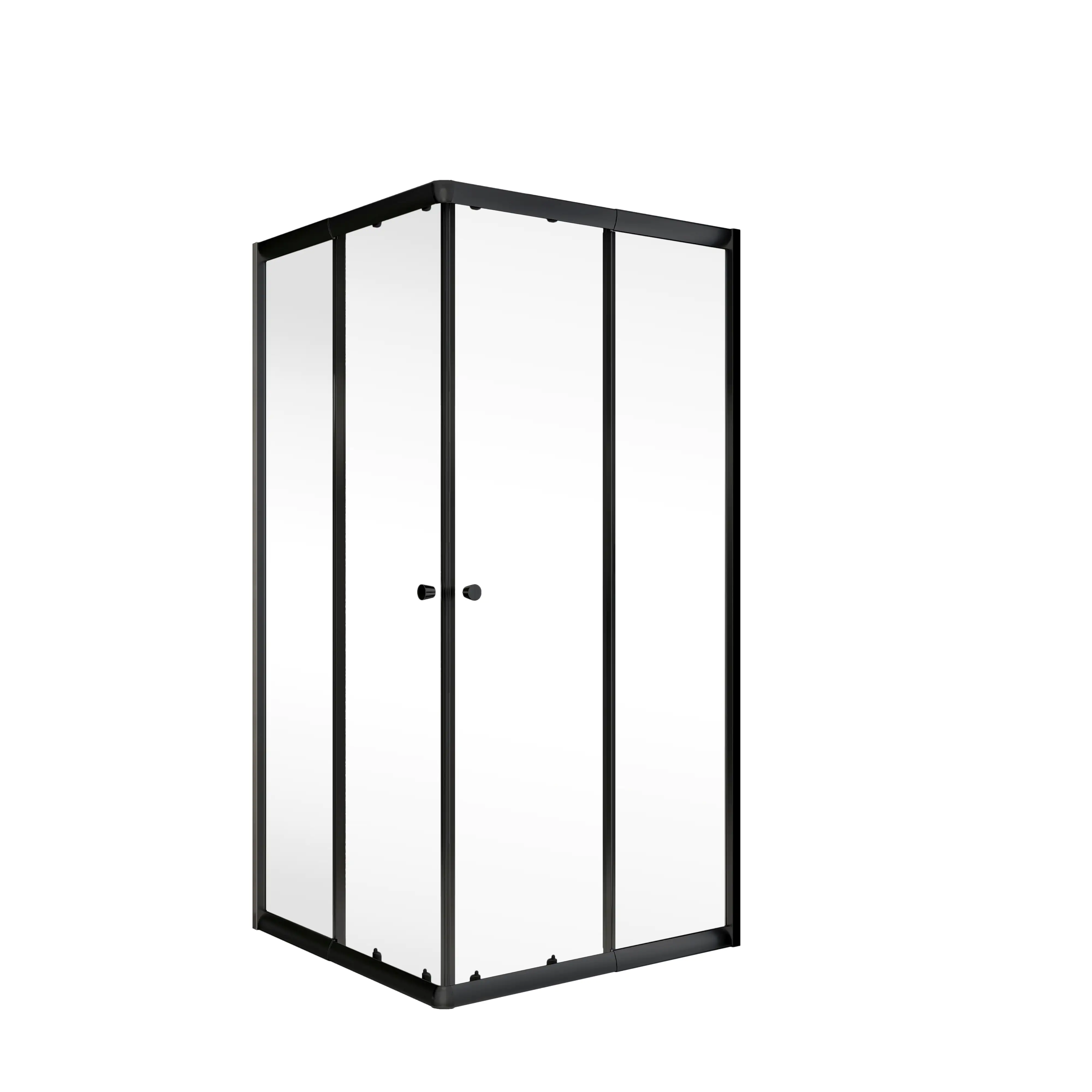 Schulte Eckeinstieg Sunny mit Schiebetüren und Klarglas 75 - 90 x 180 cm mattschwarz