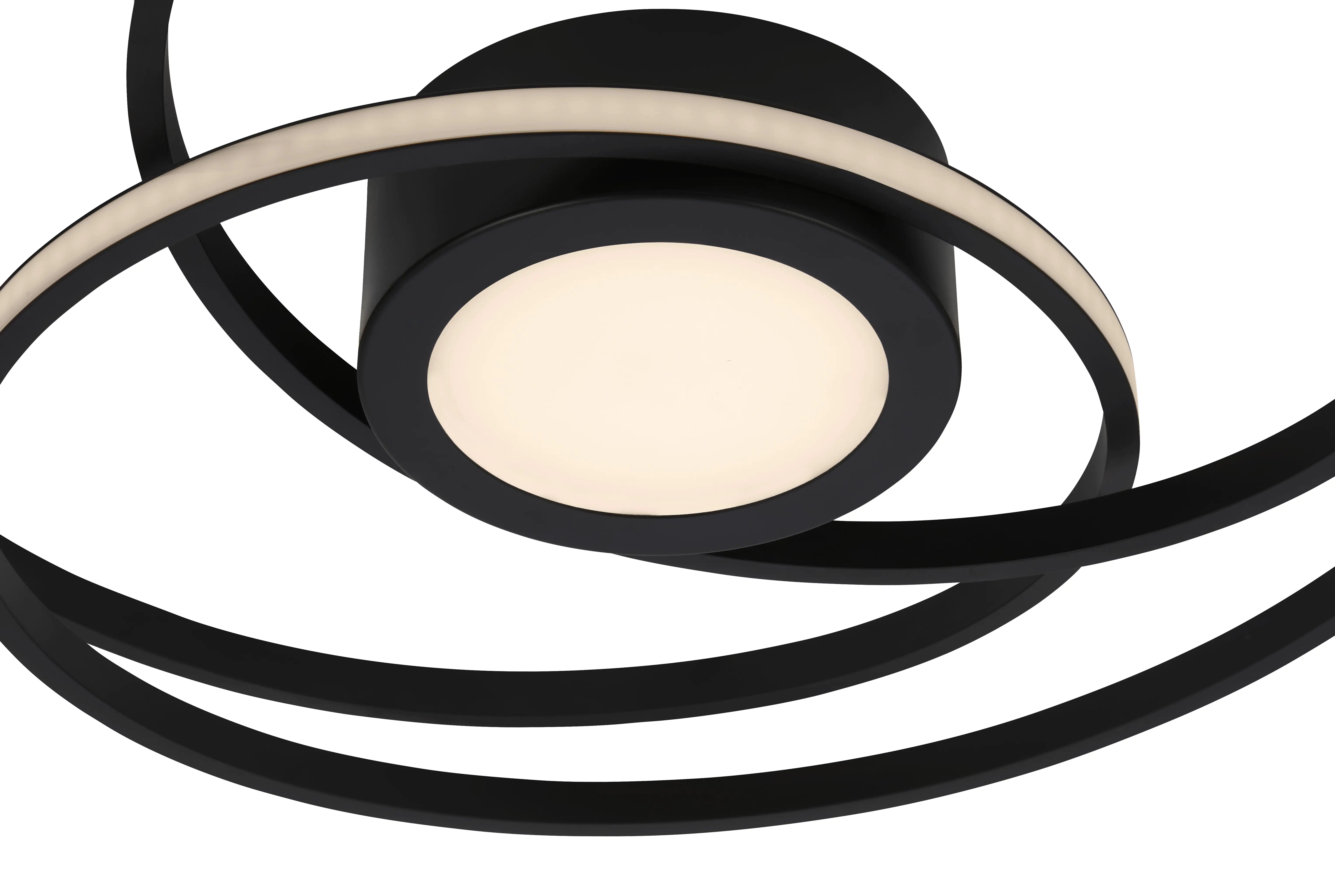 Di-Ka LED Deckenleuchte Frame Curl Ø 56 cm schwarz, mit Mittellicht