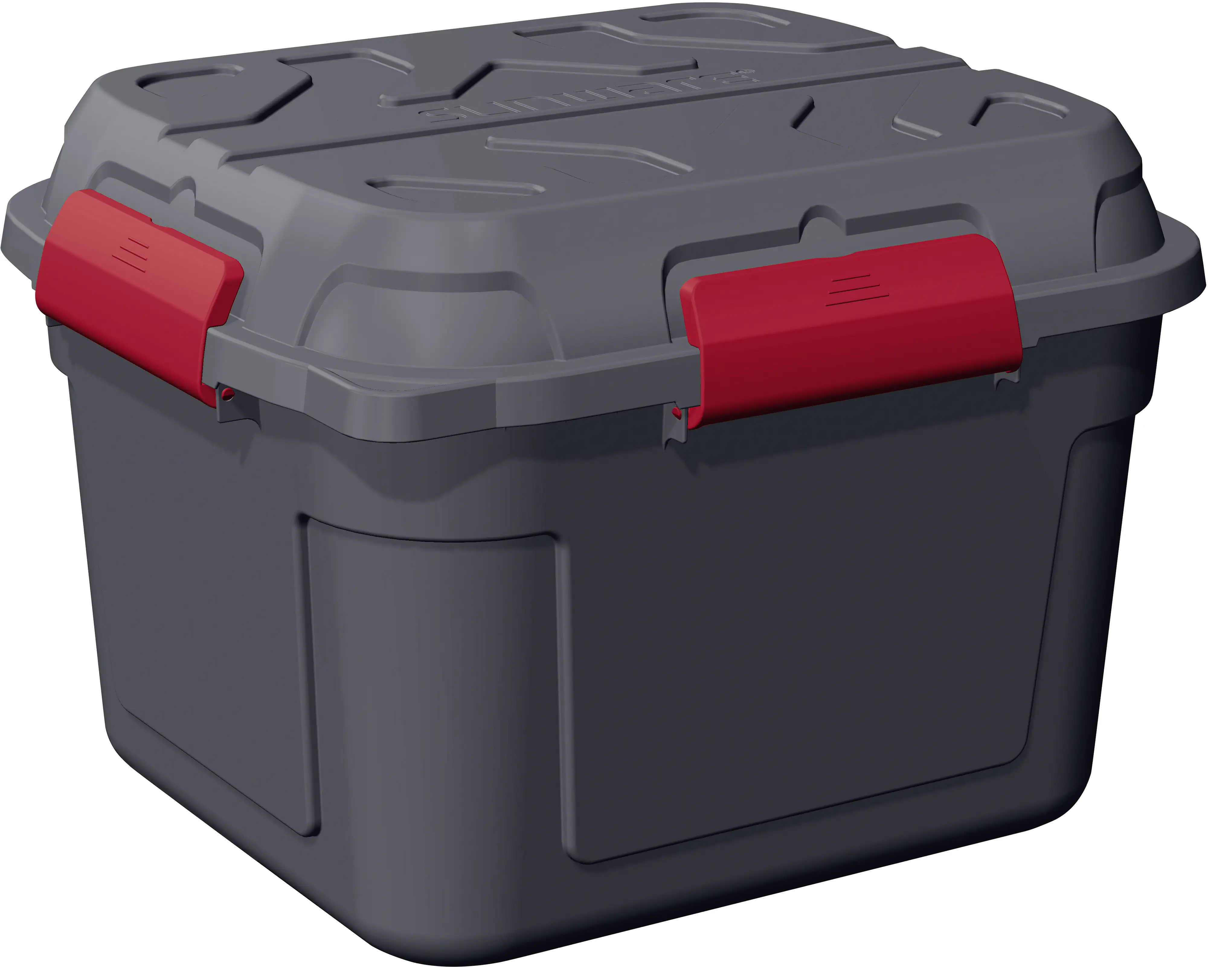 Sunware Aufbewahrungsbox Q-Line Outdoor mit Deckel 60,1 x 53,1 cm 90 L anthrazit-rot