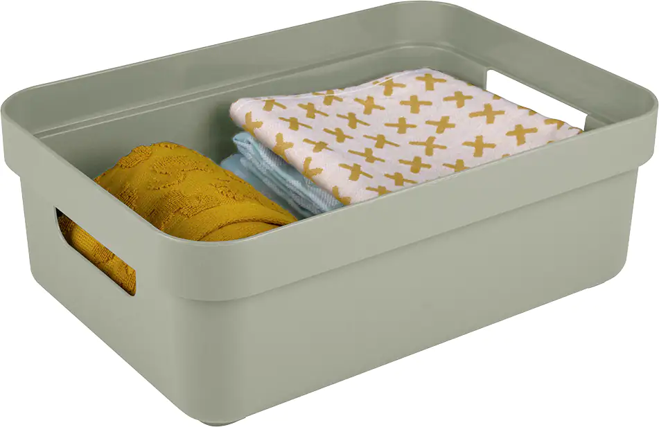 Sunware Aufbewahrungsbox Sigma Home mit Griffen 35,2 x 25,3 cm 9 L hellgrün