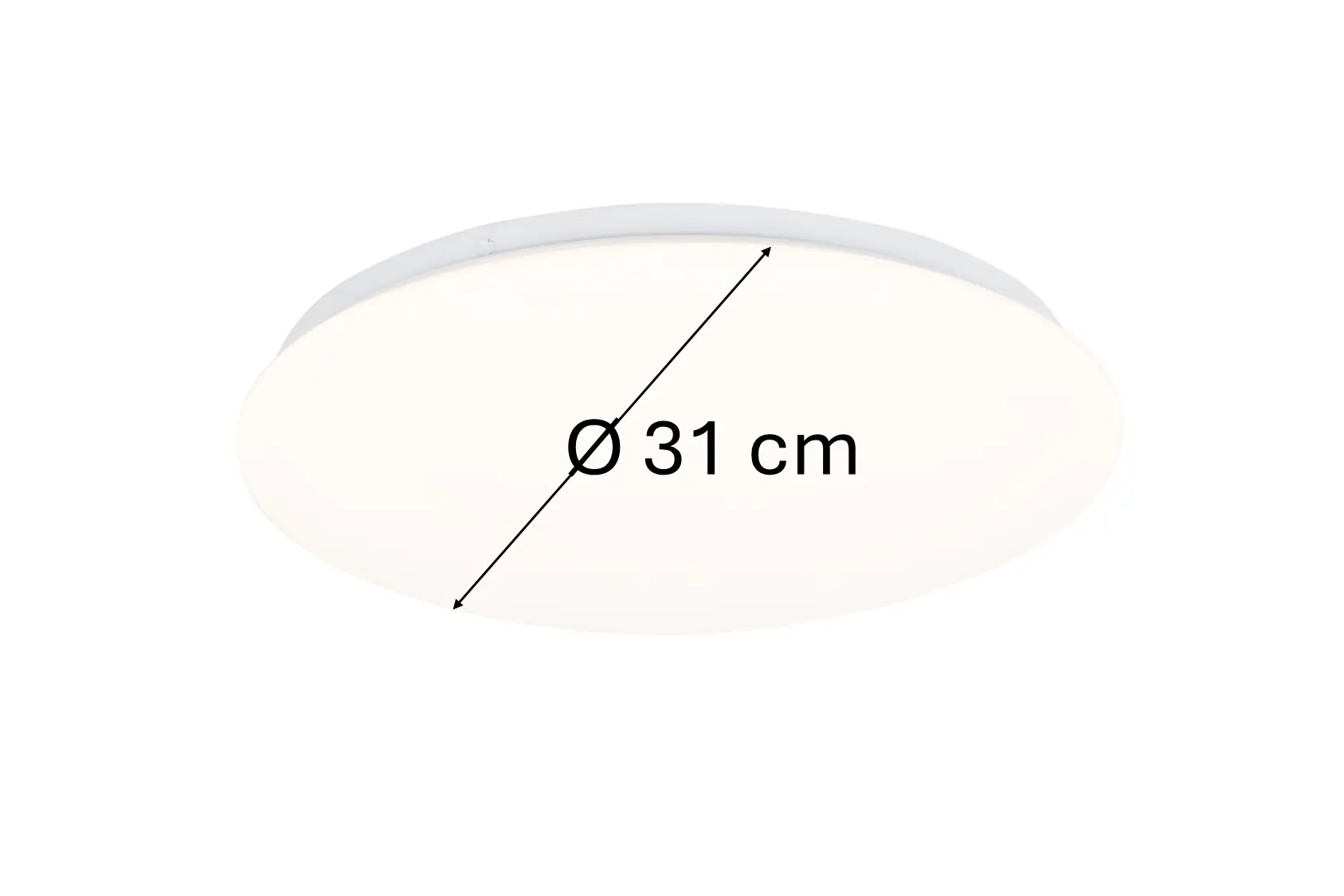 Mylight LED-Deckenleuchte Ø 31 x 7,2 cm warmweiß weiß