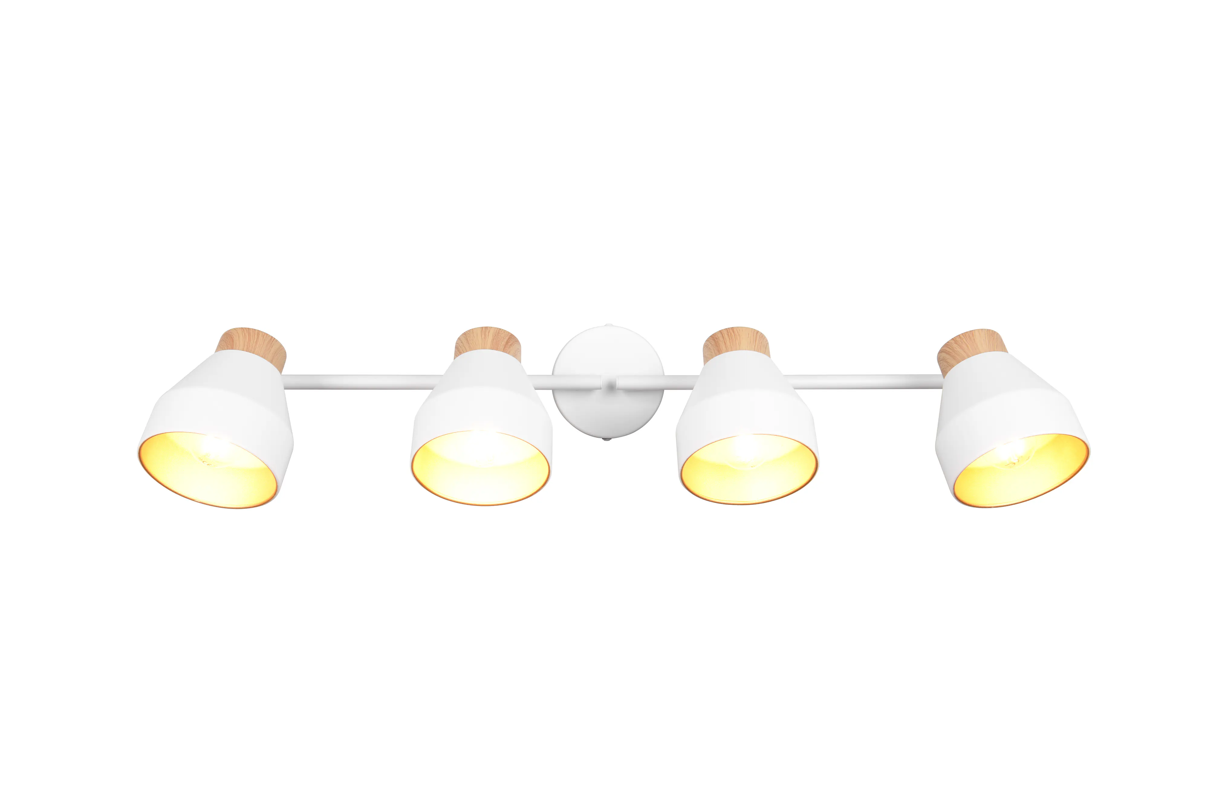 Trio LED Deckenlampe 4er Spot Valentin 22 x 71,5 cm weiß matt/natur