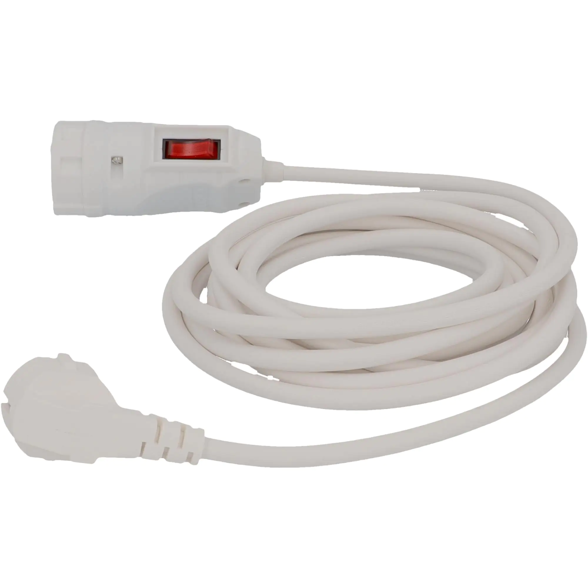 Unitec Verlängerungskabel Innen 5 Meter H05VV-F3G1,5, weiß, mit Schalter